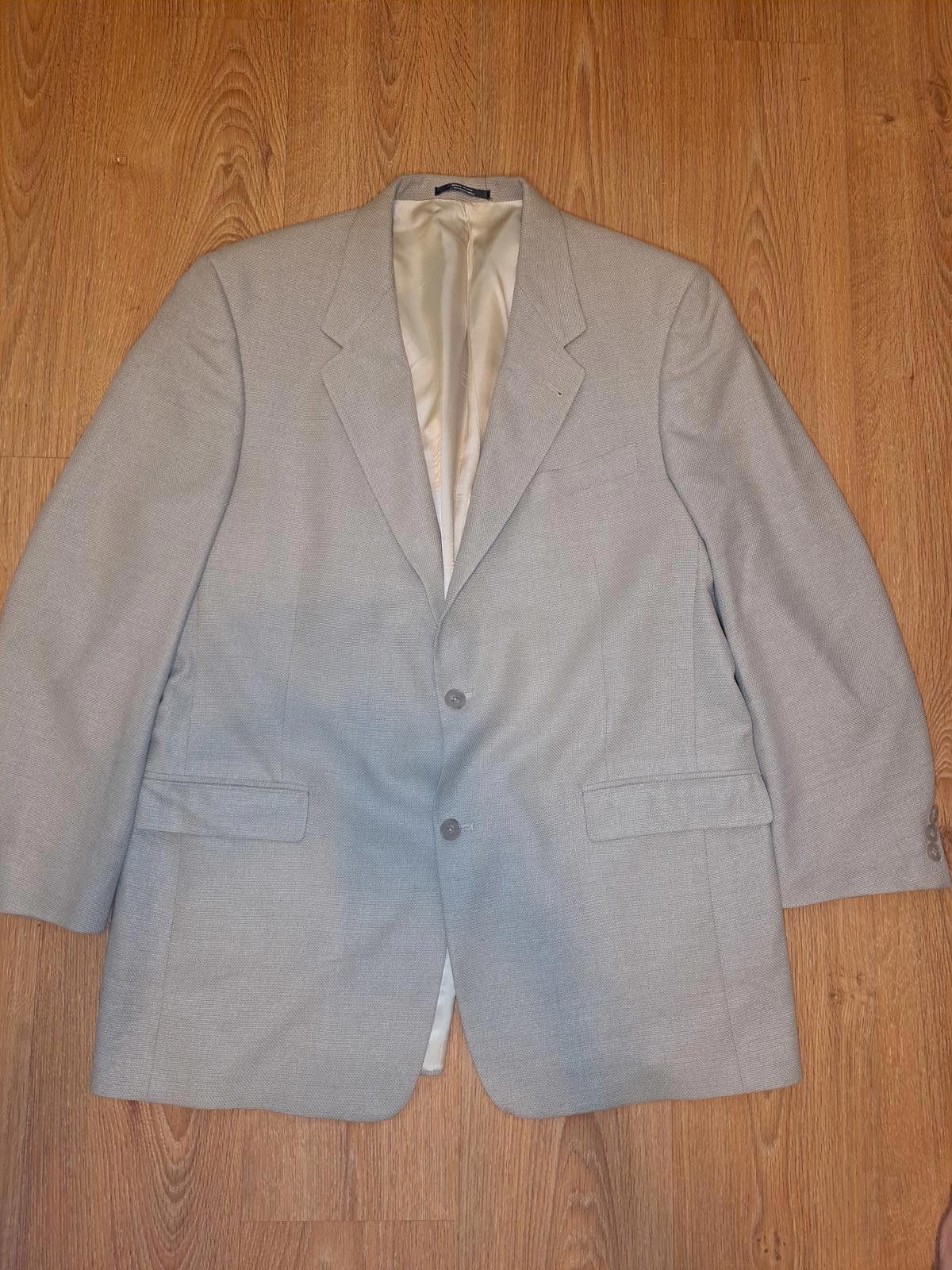 Hart Schaffner Marx Hart Schaffner Marx Sport Coat Mens 44L Beige Hopsack Wool Size 44L - 1 Thumbnail