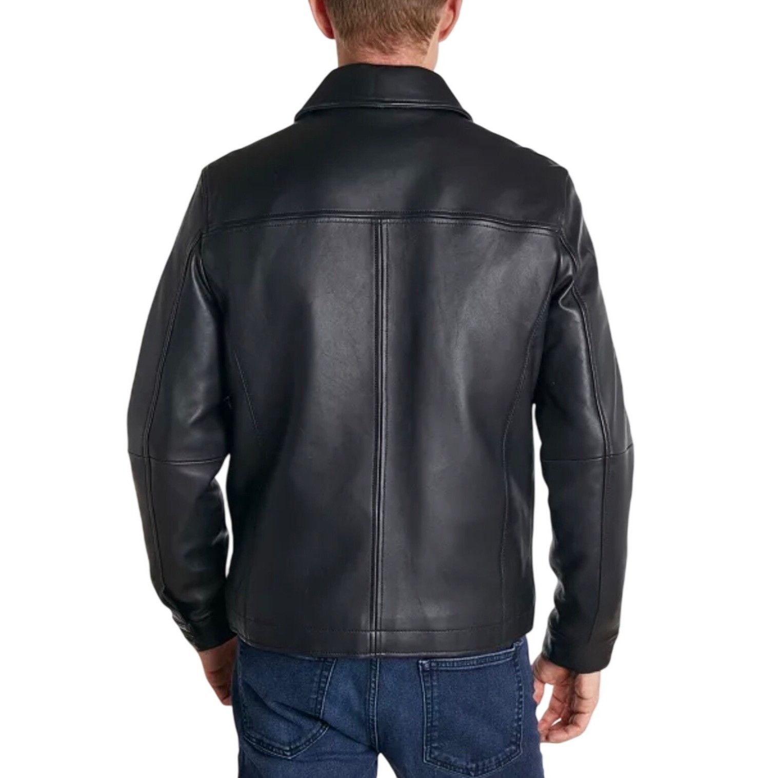 Perry Ellis VTG Perry Ellis Portfolio Mens Black Lambskin Leather Jacket Size US S / EU 44-46 / 1 - 18 Thumbnail