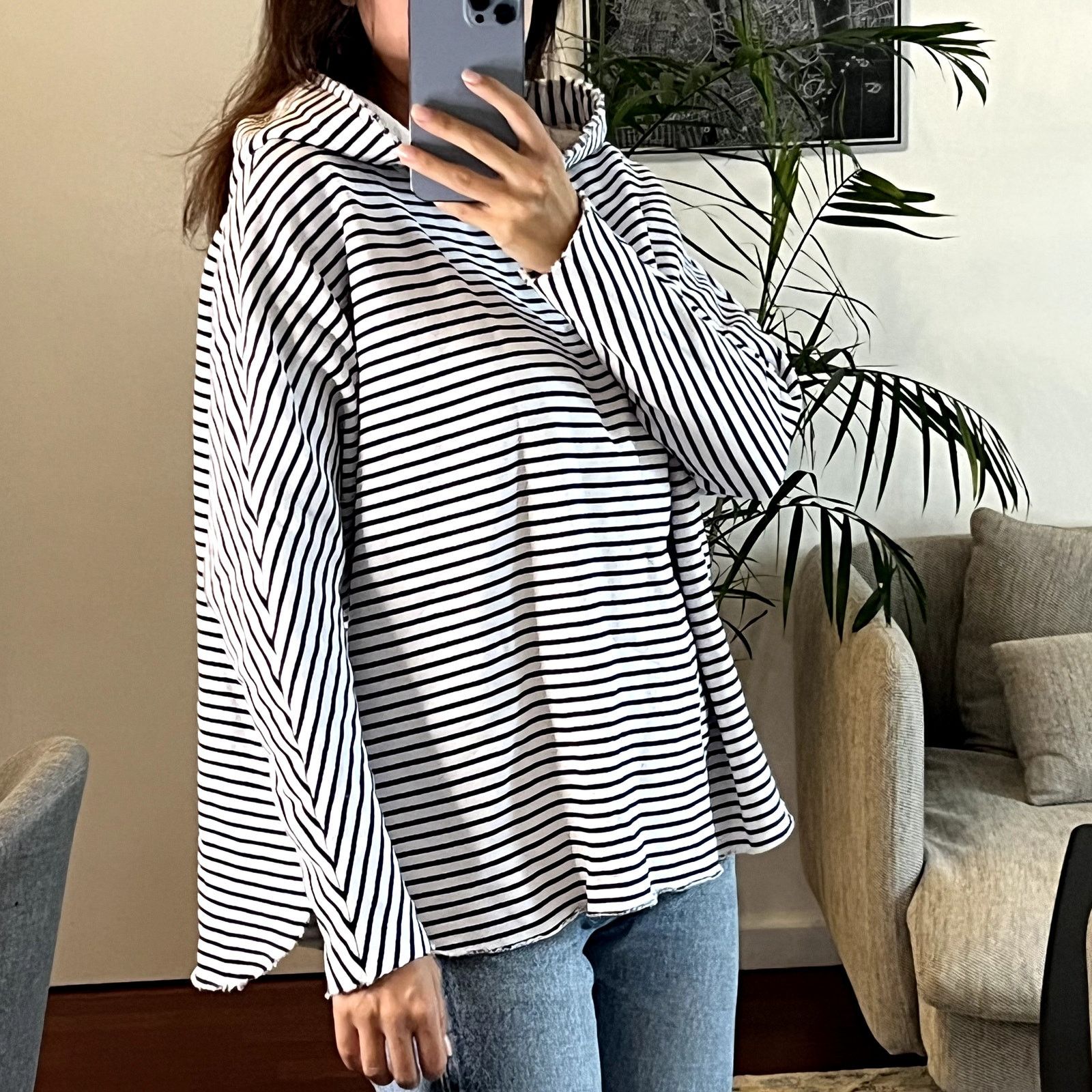 Frank & Eileen Frank & Eileen striped hoodie white black size M Size M / US 6-8 / IT 42-44 - 2 Thumbnail