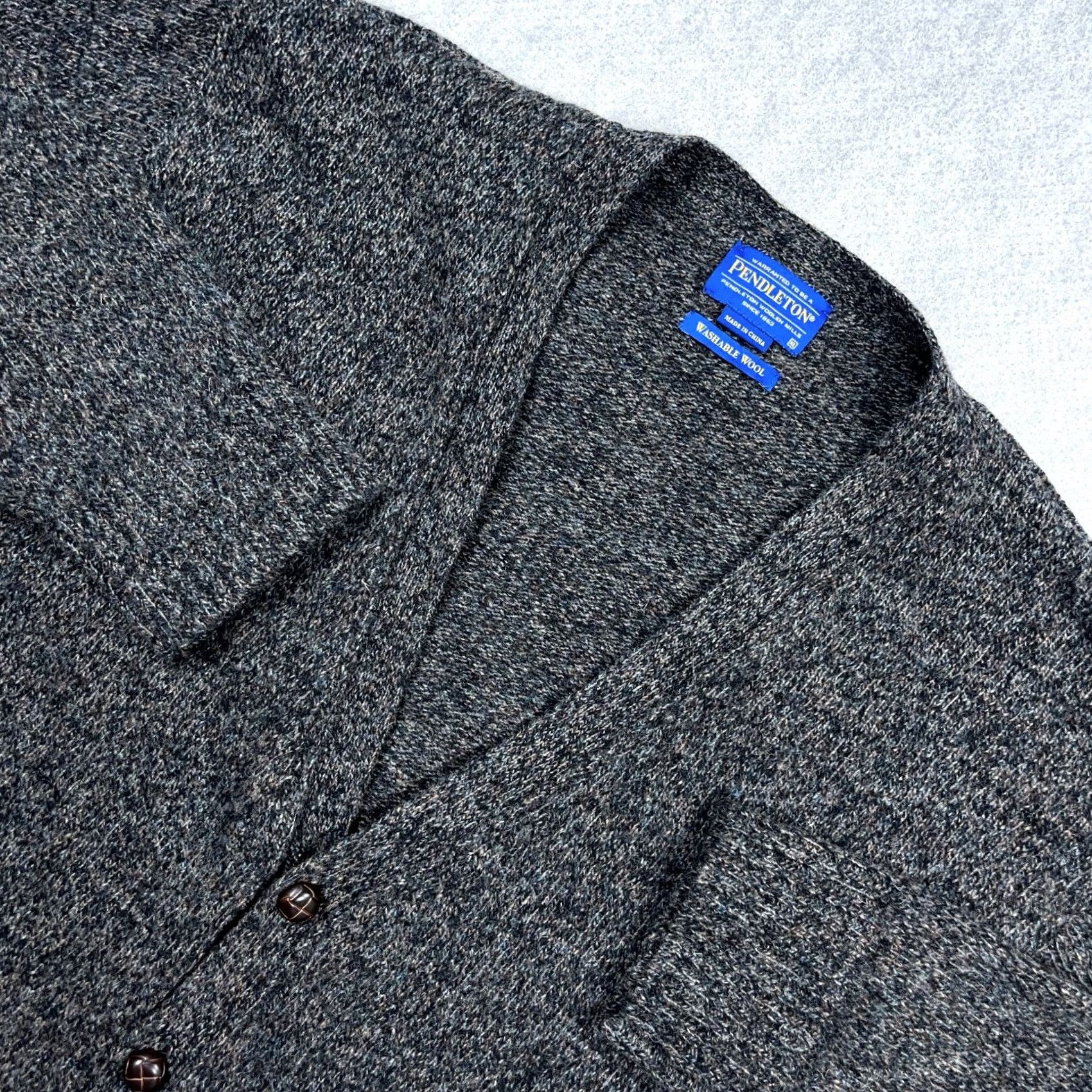 Pendleton VINTAGE Pendleton Cardigan Sweater Men XL Gray Washable Wool 5 Button Up Grandpa Pockets Size US XL / EU 56 / 4 - 2 Thumbnail