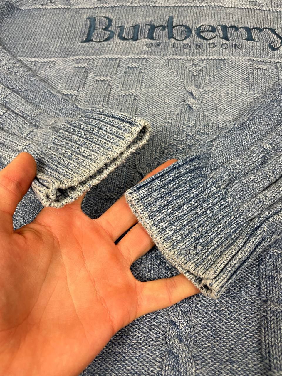 Burberry Vintage Burberrys Blues Knit Sweater Big Logo Men Size XL Size US XL / EU 56 / 4 - 4 Thumbnail