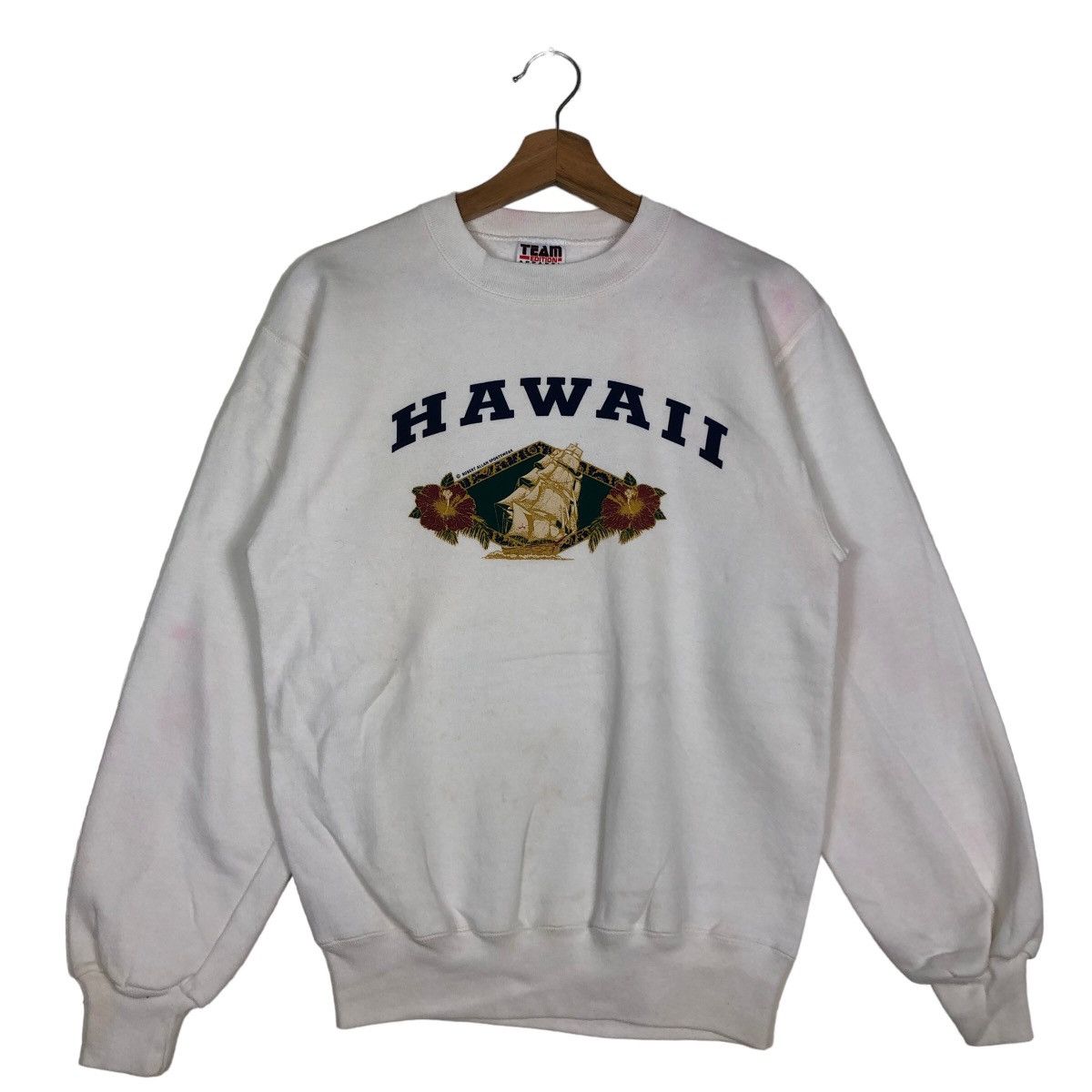 Japanese Brand 🔥90’s Vintage Sweatshirt Crewneck Hawaii Big Logo Spell Out Size US S / EU 44-46 / 1 - 2 Thumbnail