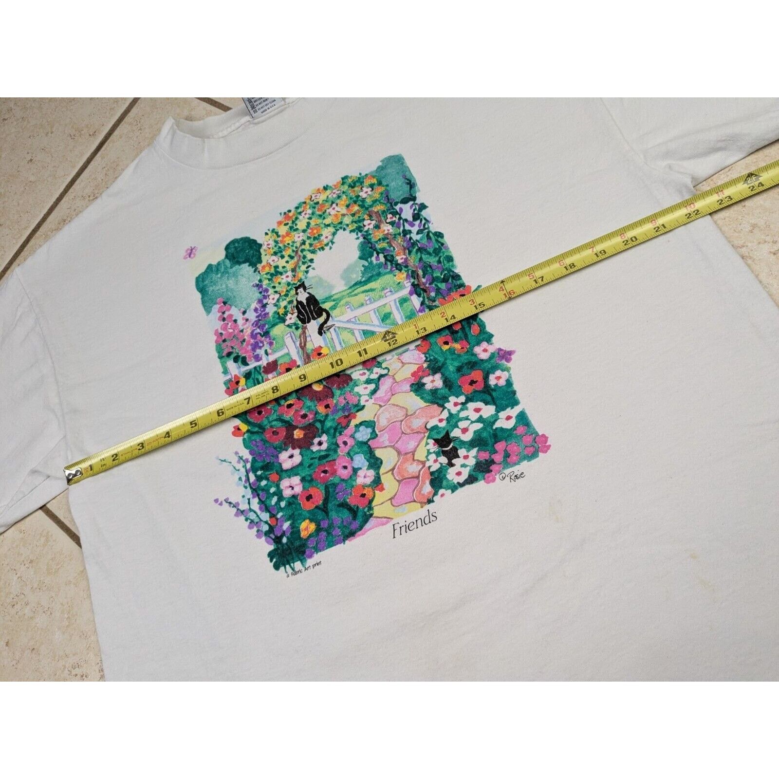 Other Vrg Fabric Art Cat Garden Floral Art T Shirt USA Rosie 90s Size US XL / EU 56 / 4 - 6 Thumbnail