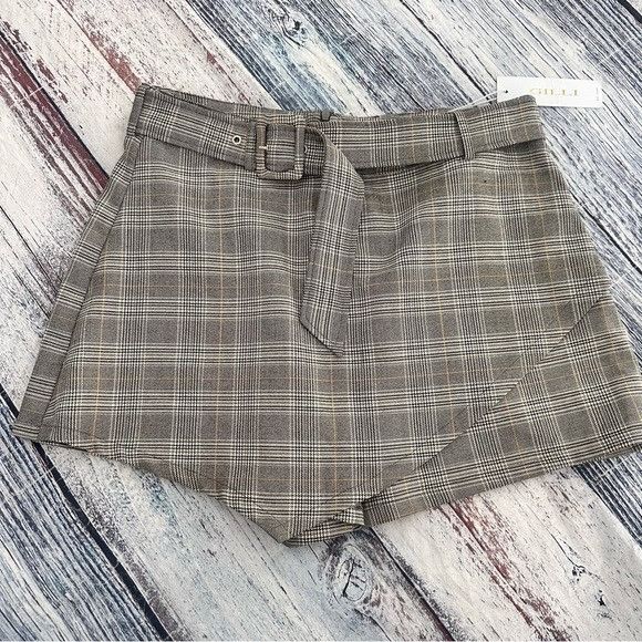 Other NWT Gilli Gray Plaid Mini Skort Size 36" / US 14 / IT 50 - 2 Thumbnail