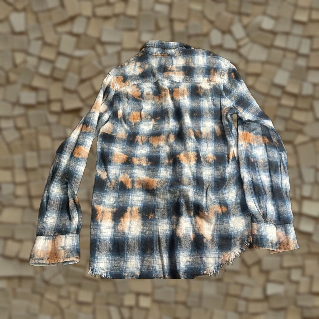 Vintage VINTAGE Black Jack Shirt Men's Small Blue Black Dyed Plaid Frayed Hem Flannel Button Up Size US S / EU 44-46 / 1 - 1 Thumbnail