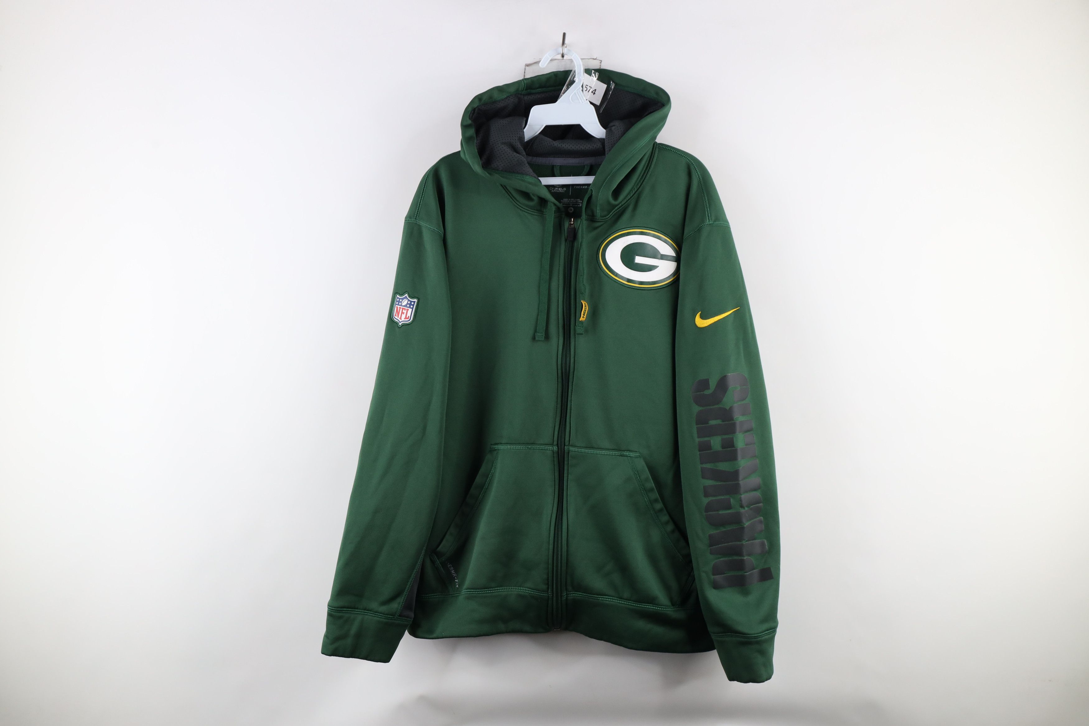 Nike Nike On Field Green Bay Packers Football Full Zip Hoodie Size US M / EU 48-50 / 2 - 1 Thumbnail