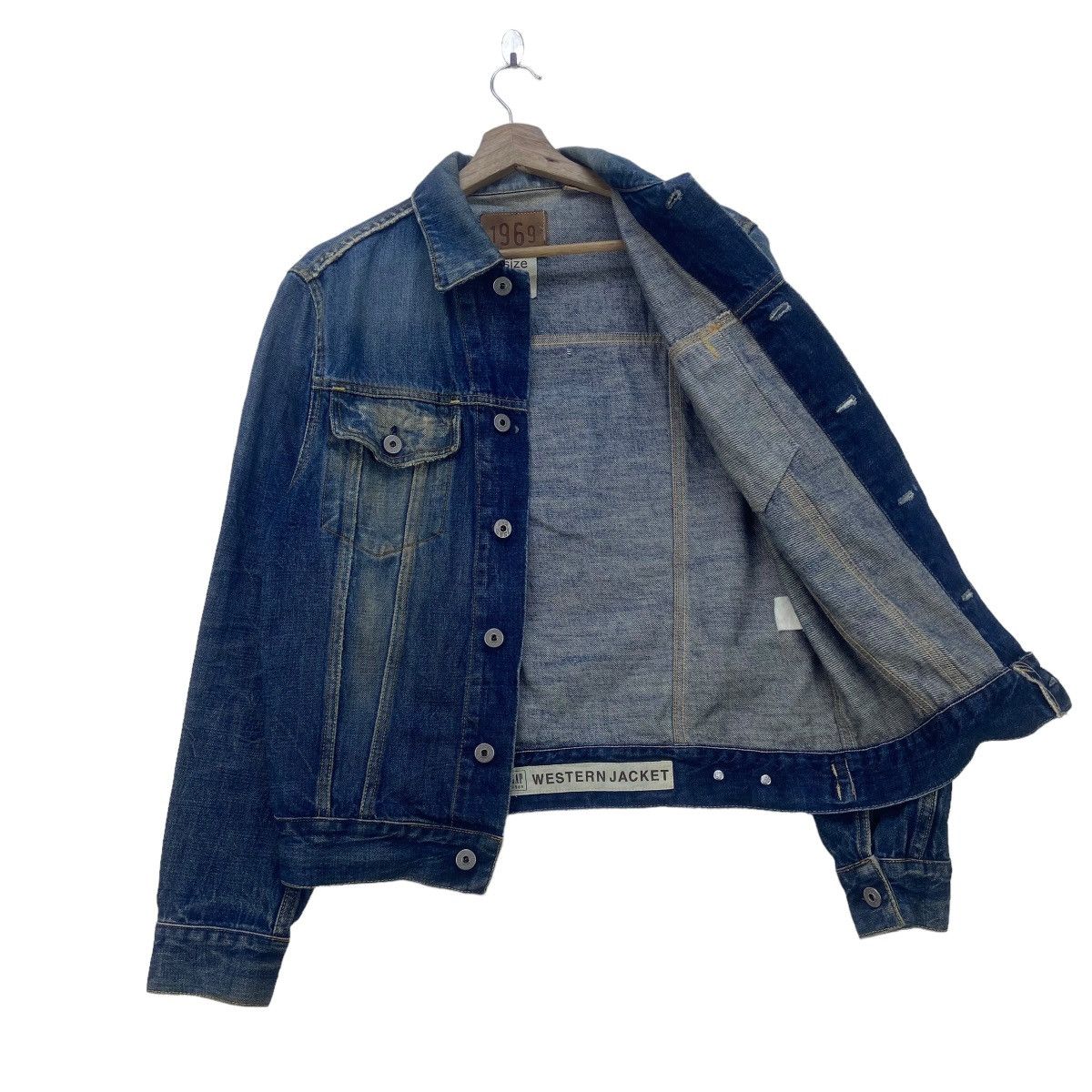 Gap × Vintage Made in Italy Gap Trucker Distressed Western Jacket Size US XS / EU 42 / 0 - 4 Thumbnail