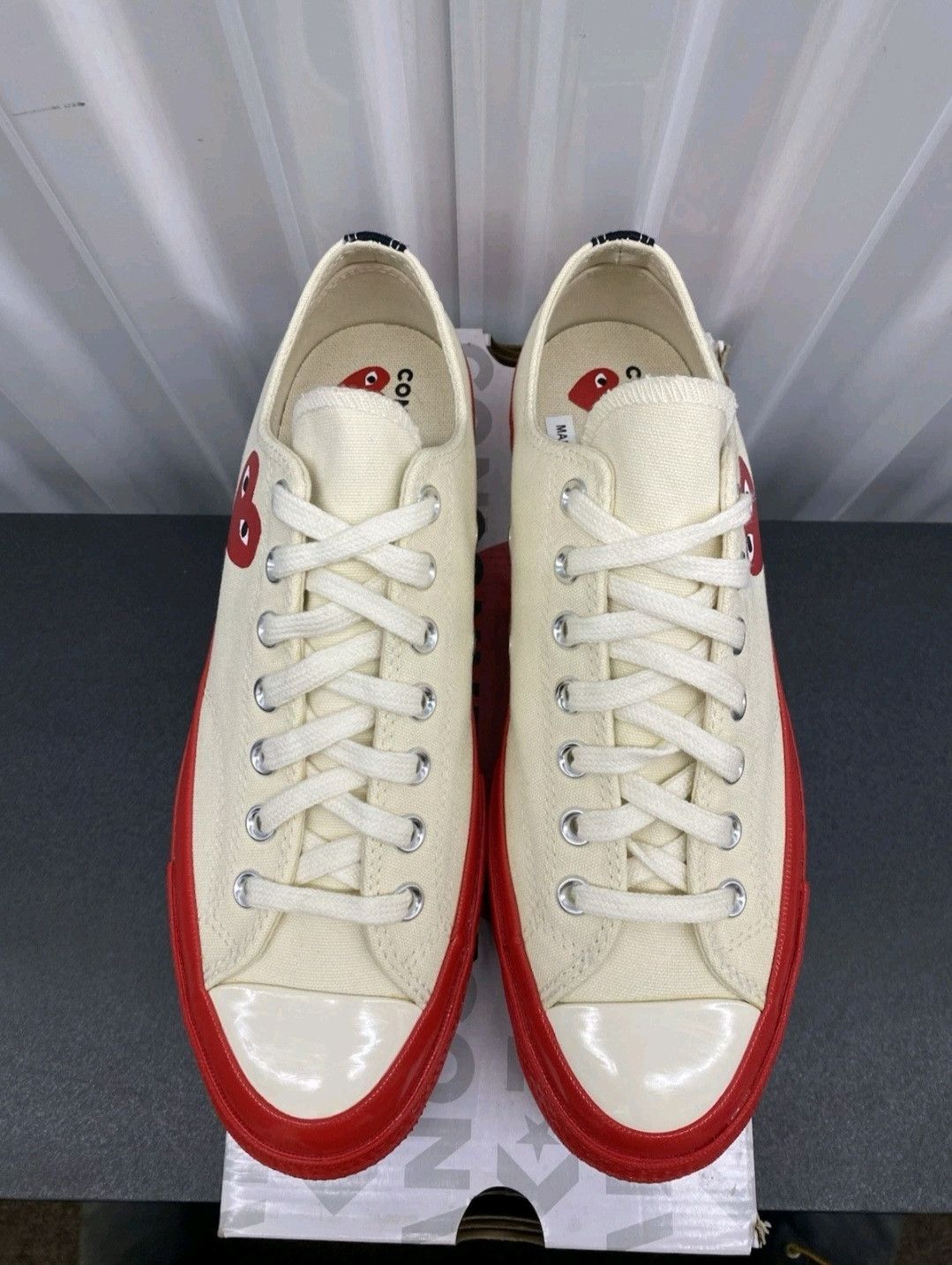 Converse Converse Comme Des Garçons Play X Chuck 70 Low Pristine Red Size US 9 / EU 42 - 2 Thumbnail