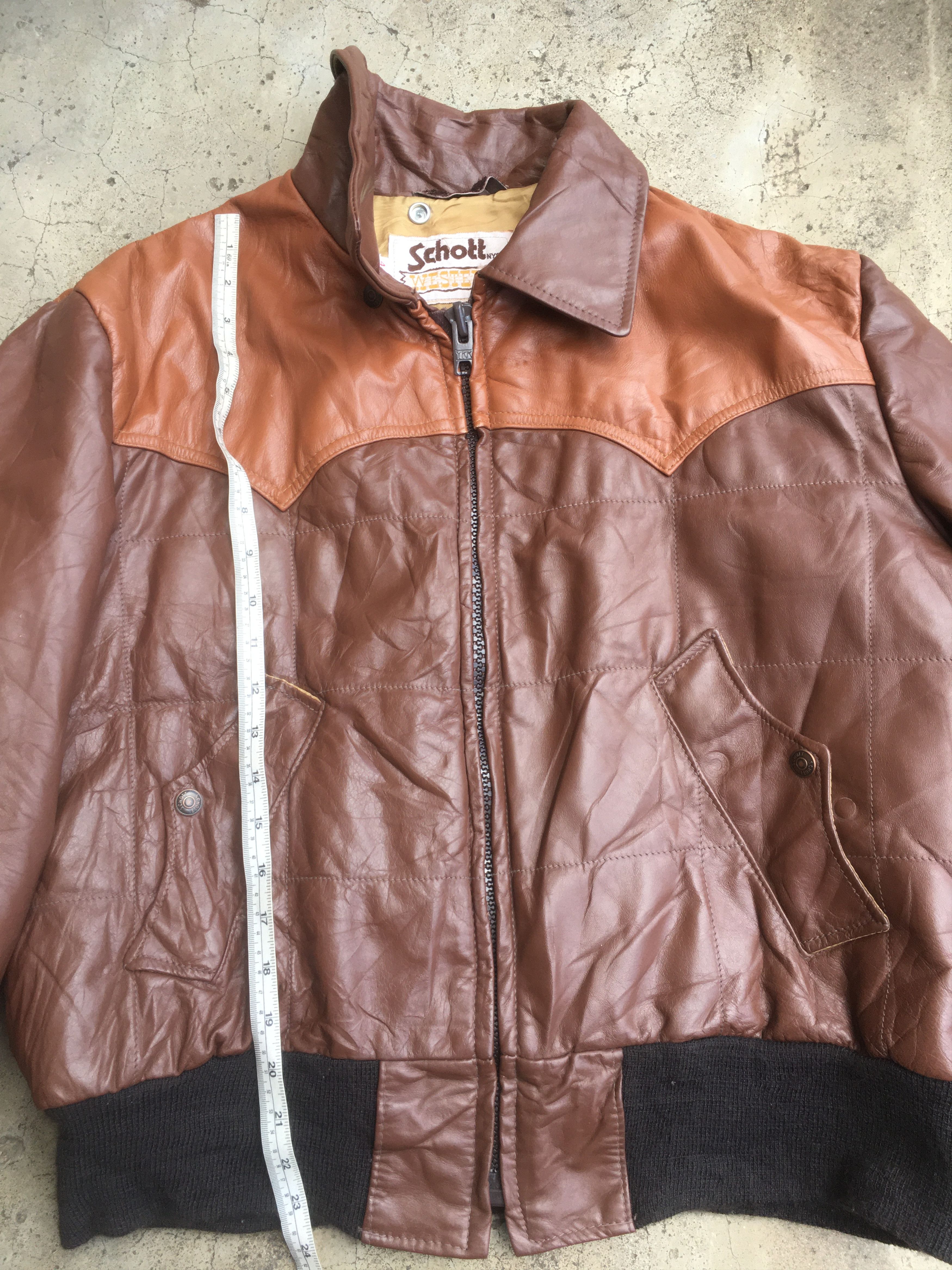 Schott VTG Rare Schott NYC BROWN Bomber leather jacket sz USA 44 Size US L / EU 52-54 / 3 - 16 Thumbnail