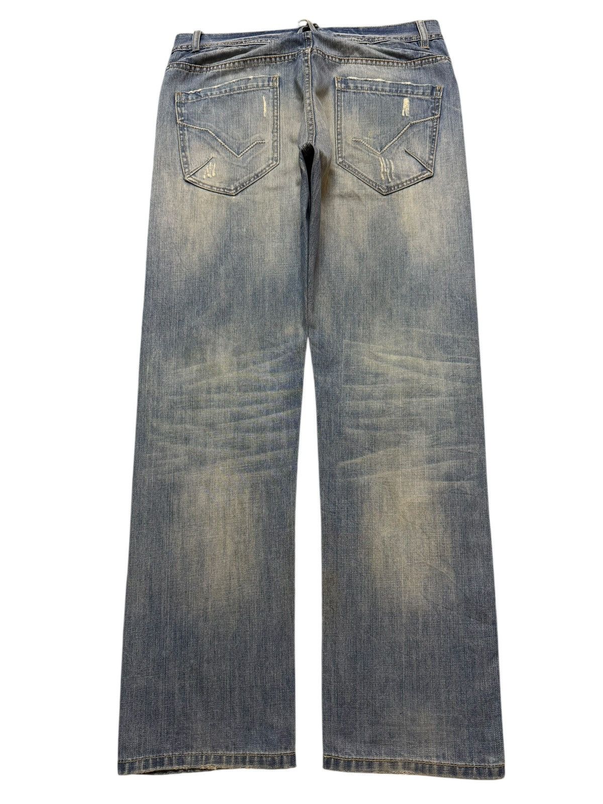 Hysteric Glamour Vintage Y2K Japanese Brand Blue Faded Wash Distressed Jeans Size US 34 / EU 50 - 2 Thumbnail