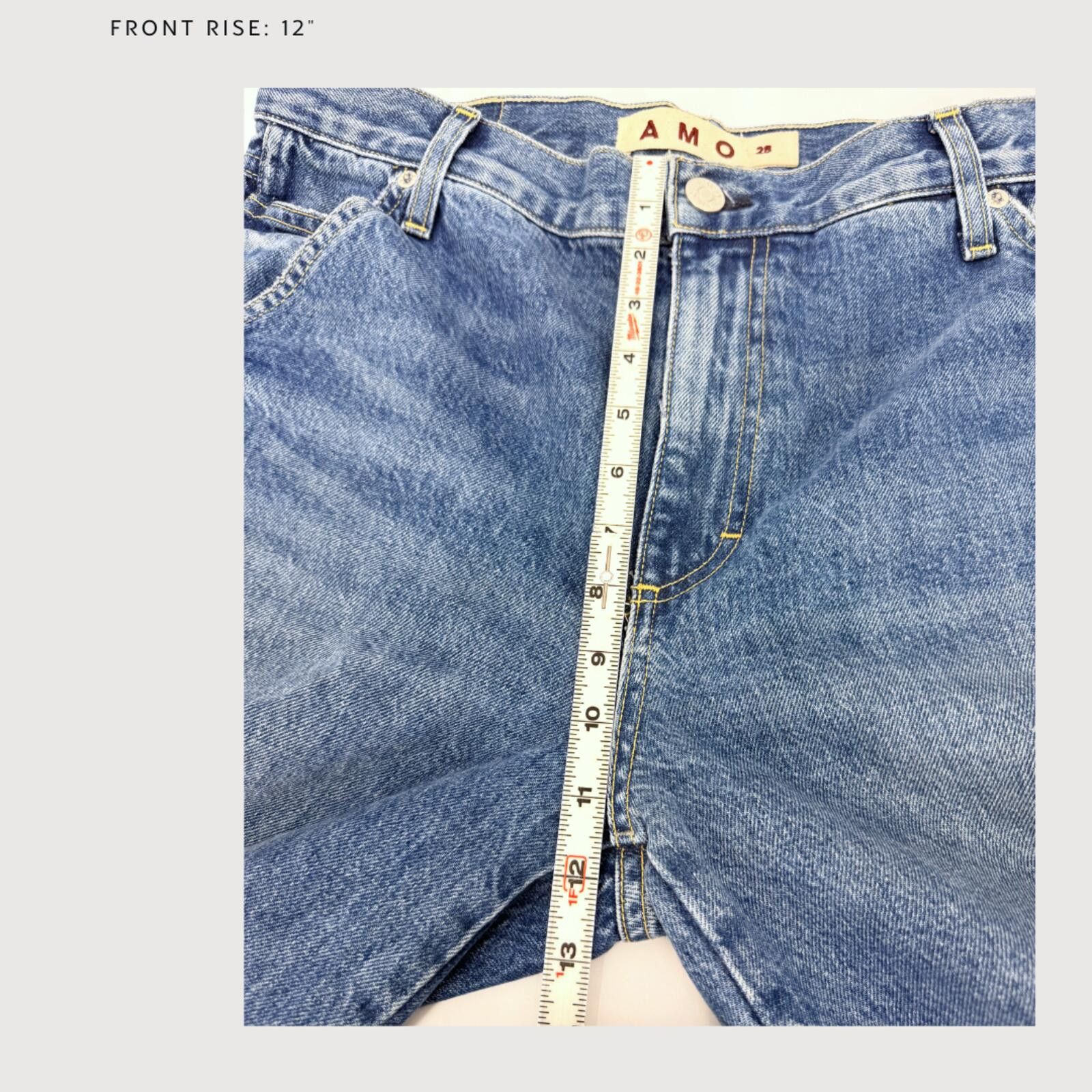 AMOMENTO AMO Jocelyn Shaped Trouser Jeans Medium Wash 28 Size 28" / US 6 / IT 42 - 7 Thumbnail