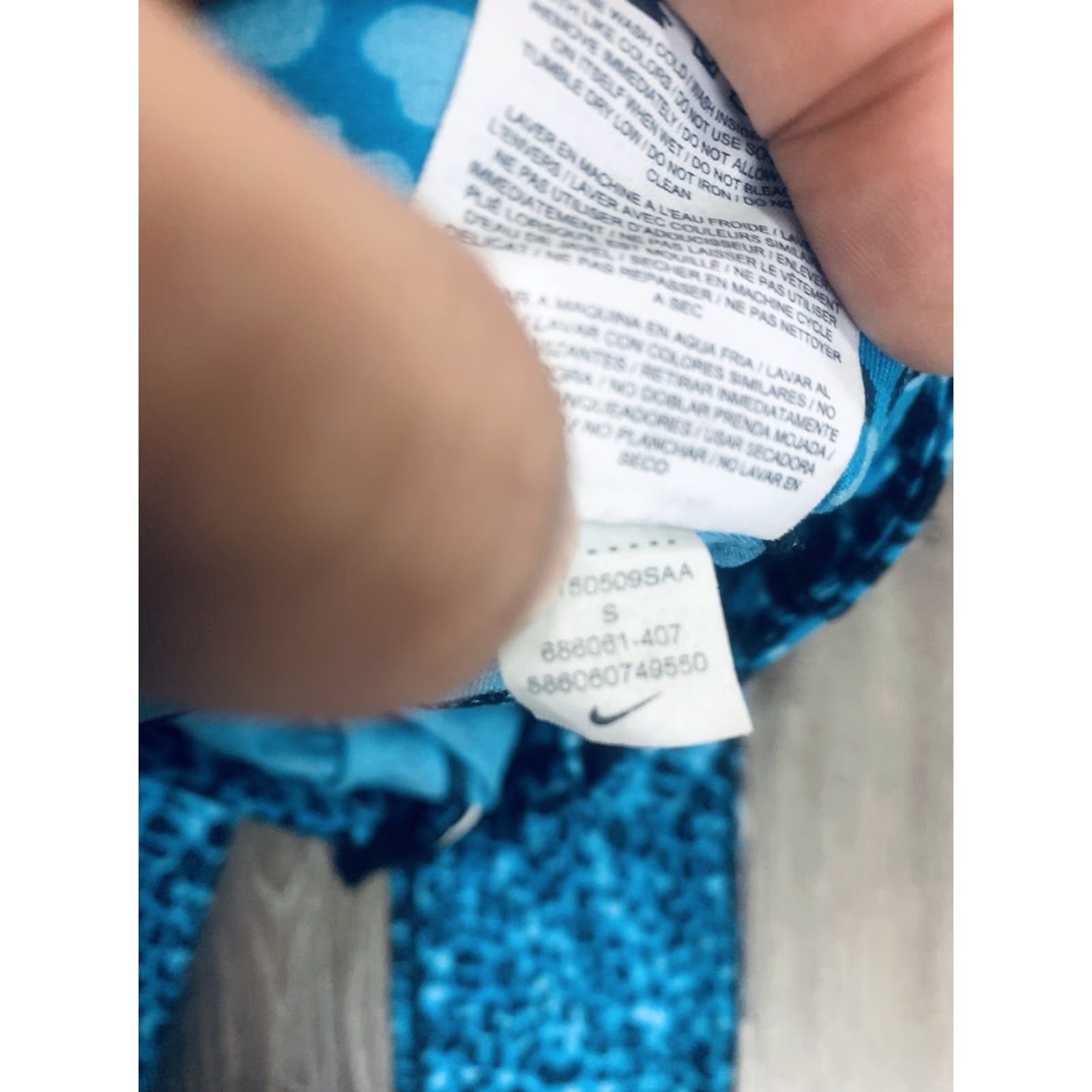 Nike Nike DRI-FIT Leopard Print Leggings Women's S Blue Fitness Athletic Skinny Pants Size 28" / US 6 / IT 42 - 5 Thumbnail