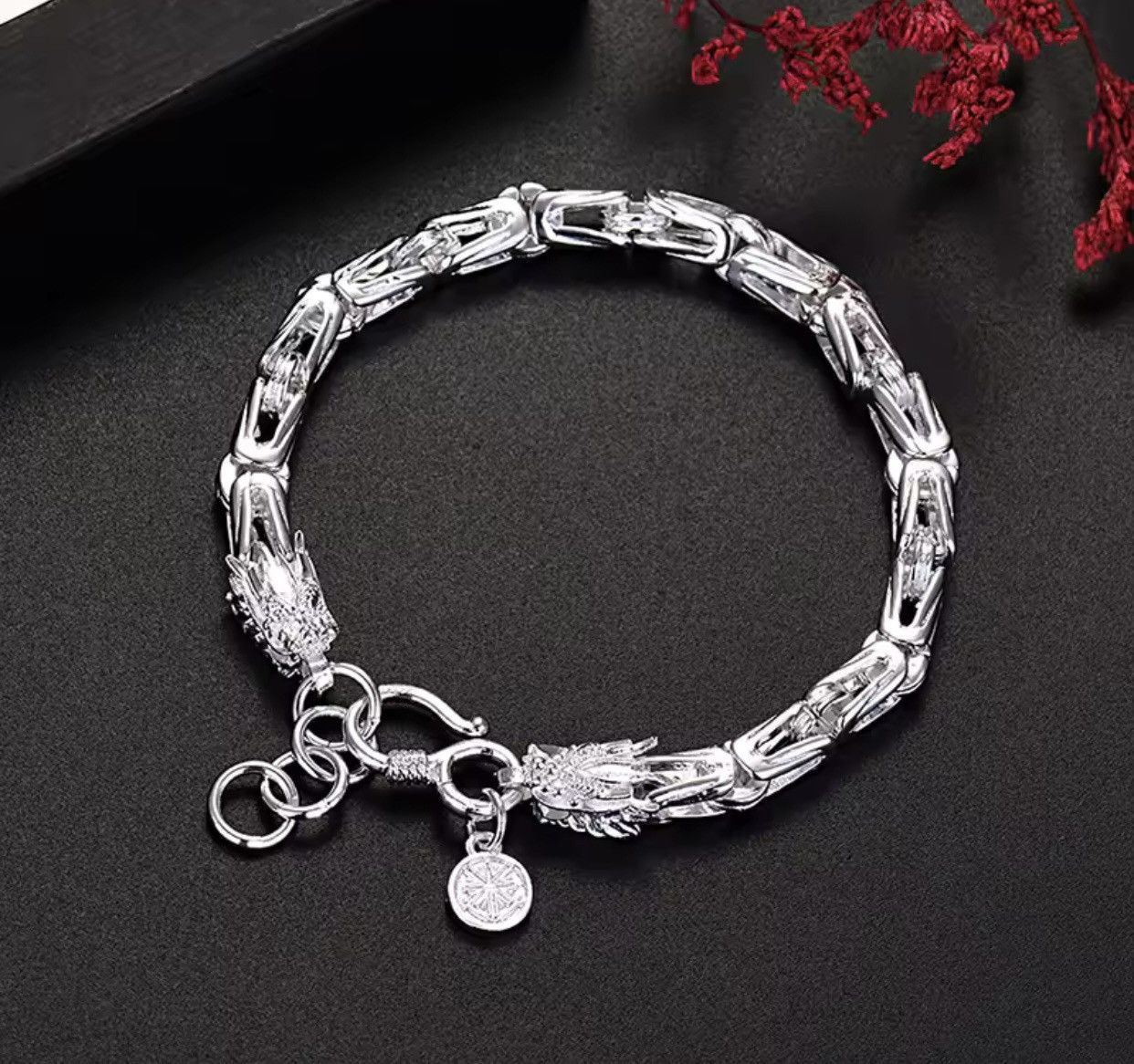 Jewelry × Sterling Silver 925 Sterling Silver original dragon head Chain bracelets Size ONE SIZE - 2 Thumbnail