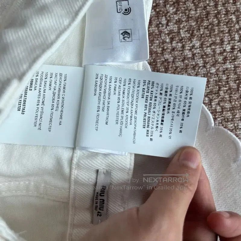 Miu Miu Miu Miu White Cotton Women's Shorts . Size 23" - 4 Thumbnail