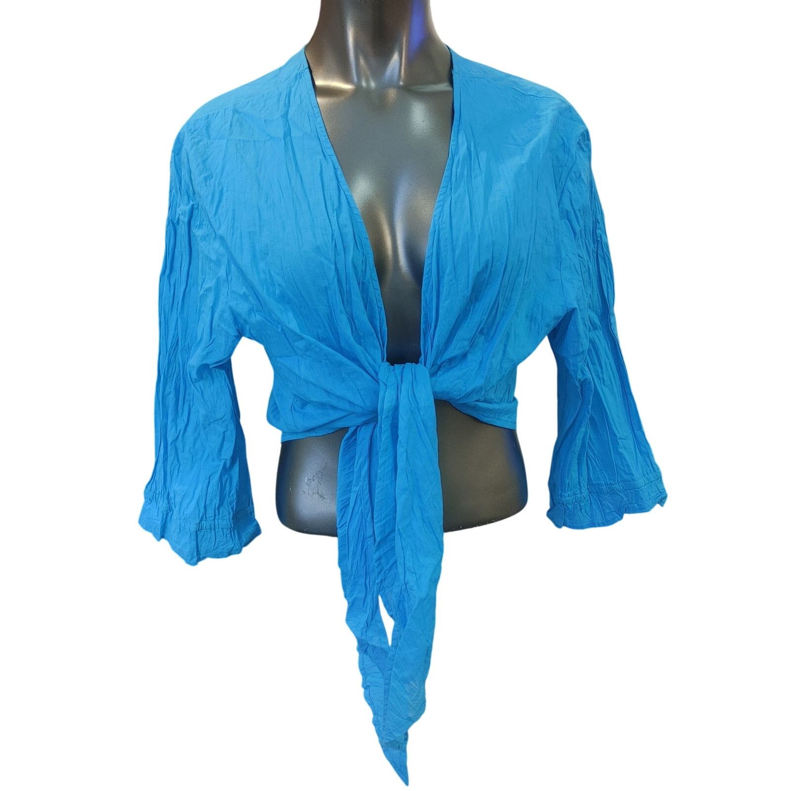 Other Phool Women's XL Teal Blue Long Sleeve Wrap Top Size XL / US 12-14 / IT 48-50 - 1 Thumbnail