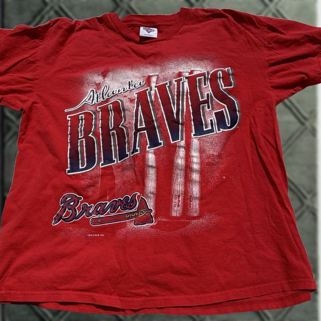 Vintage VINTAGE 1995 Atlanta Braves red cotton T-Shirt Baseball L Mens Size US L / EU 52-54 / 3 - 1 Thumbnail
