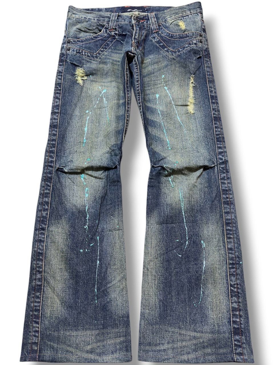 If Six Was Nine Vintage Root Three Style Flare CurveLeg Paint Splatter Denim Size US 32 / EU 48 - 1 Thumbnail