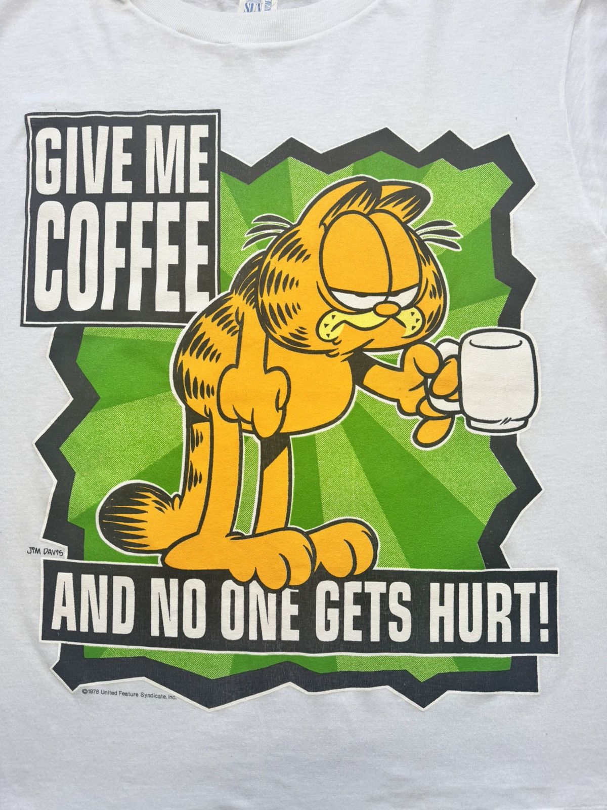Cartoon Network × Vintage Vintage 1978 Garfield Jim Davis Give Me Coffee T-shirt Size US L / EU 52-54 / 3 - 3 Thumbnail
