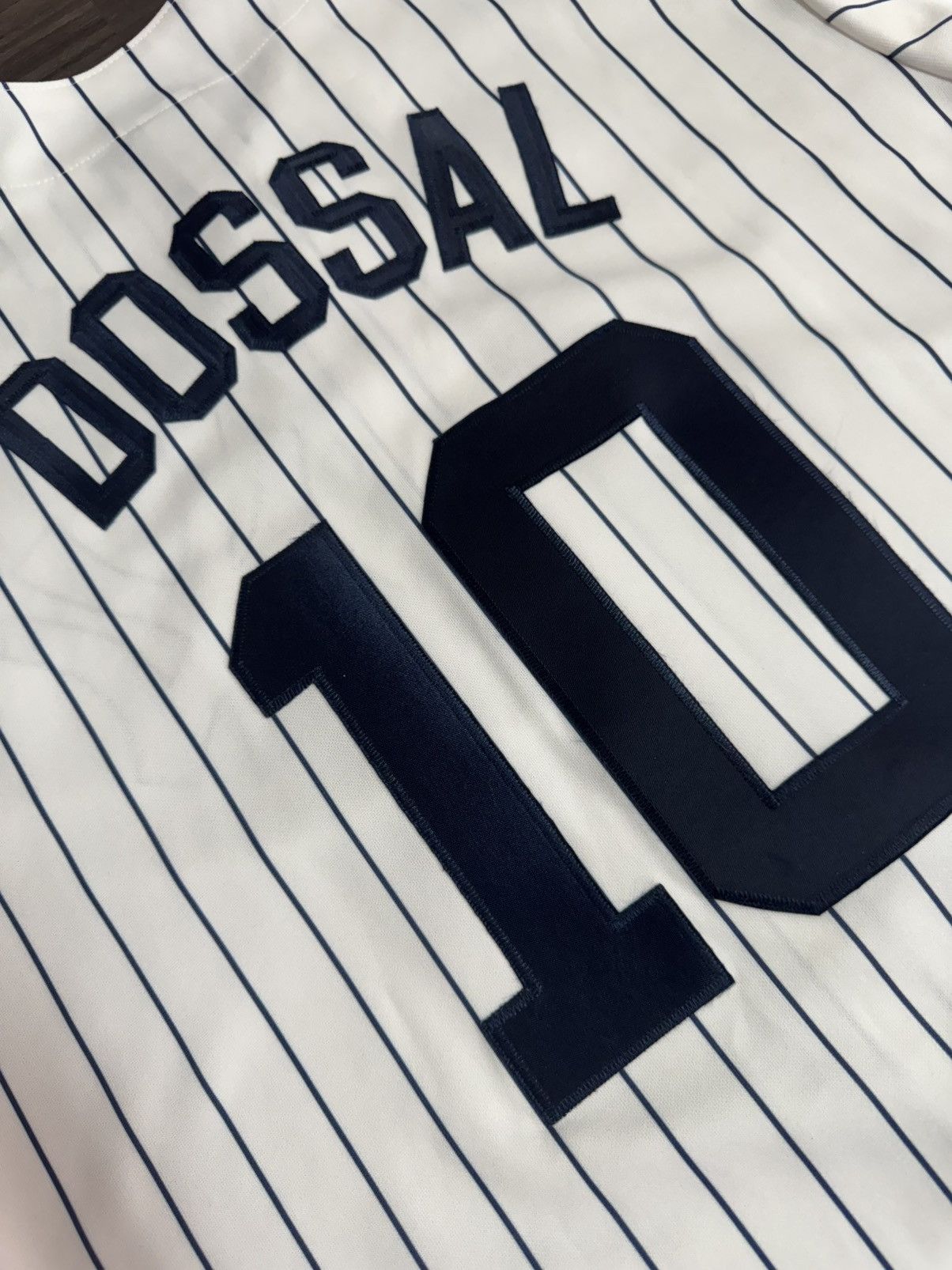 Majestic New York Yankees DOSSAL #10 Pinstripe Stitched Jersey Size US L / EU 52-54 / 3 - 7 Thumbnail