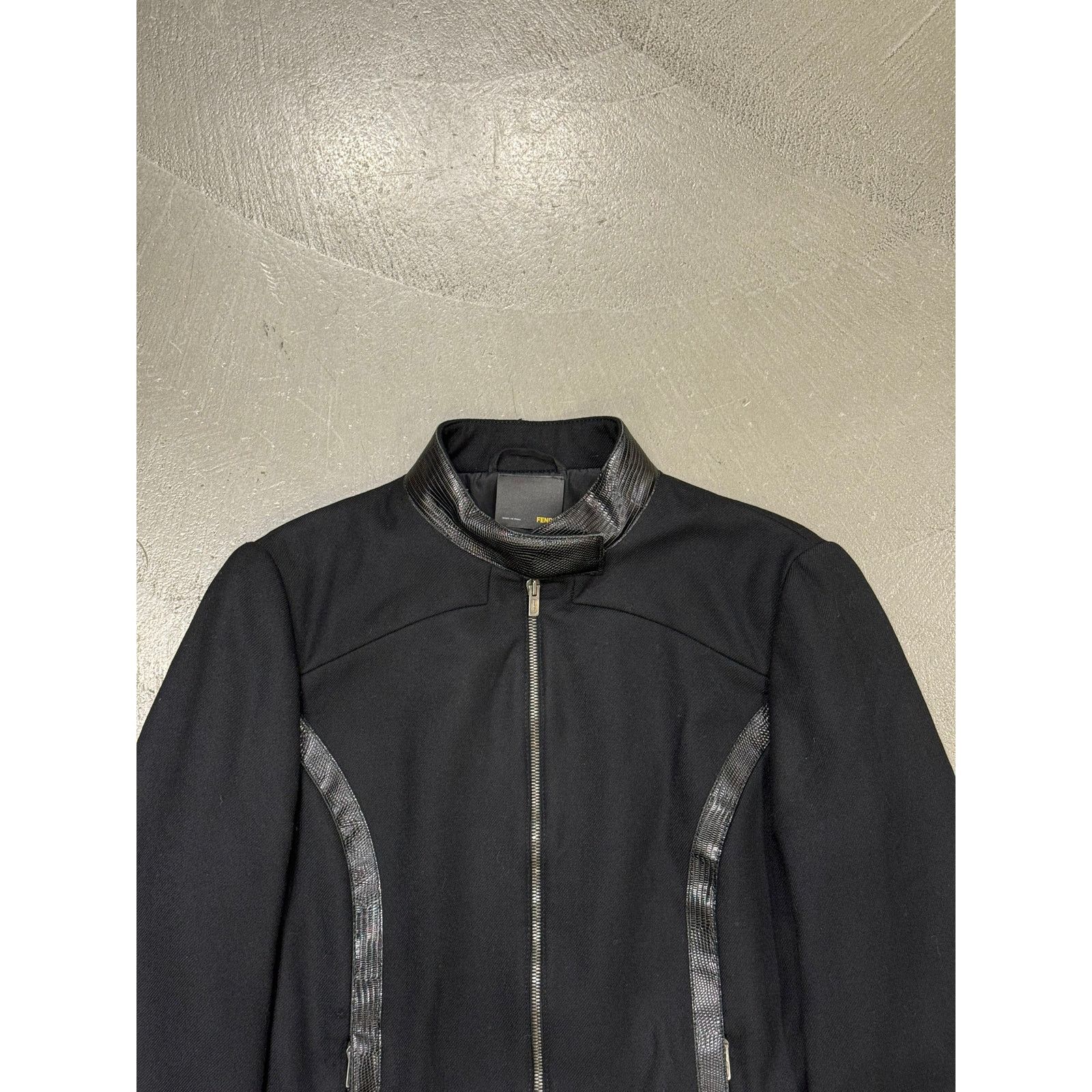Fendi 2003 Fendi paneled biker jacket with leather details Size M / US 6-8 / IT 42-44 - 4 Thumbnail