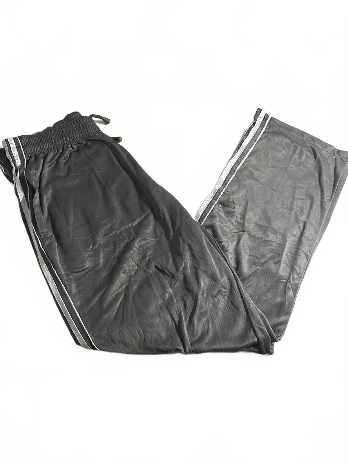 Designer Active Joe Men's Track Pants - Black with Silver Stripes Size US 34 / EU 50 - 1 Thumbnail