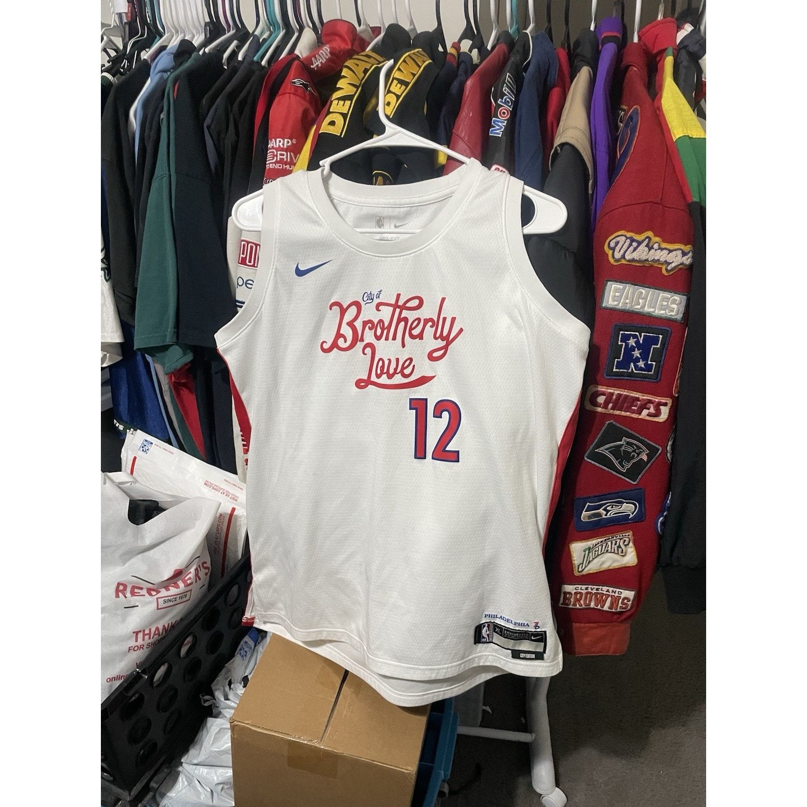 Nike Size XL- Nike Philly 76ers city of love Tobias Harris Jersey Size US XL / EU 56 / 4 - 1 Thumbnail