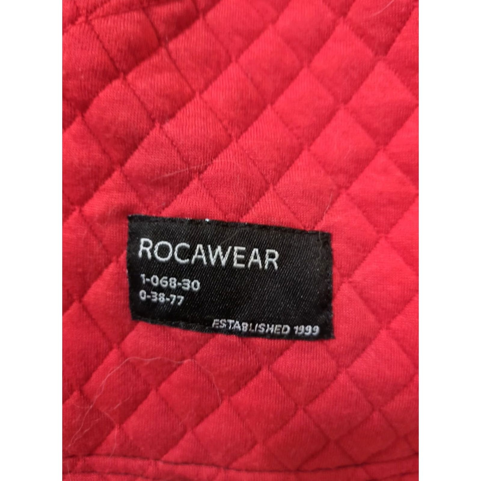 Rocawear VINTAGE Rocawear Sweater/Jacket Hooded Full Zip Mens XL Red Black Quilted 90s Size US XL / EU 56 / 4 - 2 Thumbnail