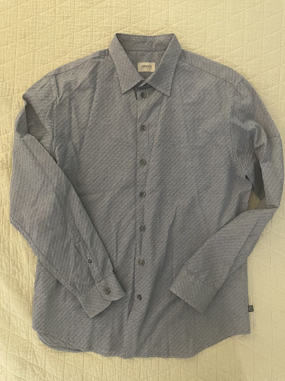 Armani Collezioni Subtle Woven Check Sport Shirt Size US XL / EU 56 / 4 - 2 Thumbnail