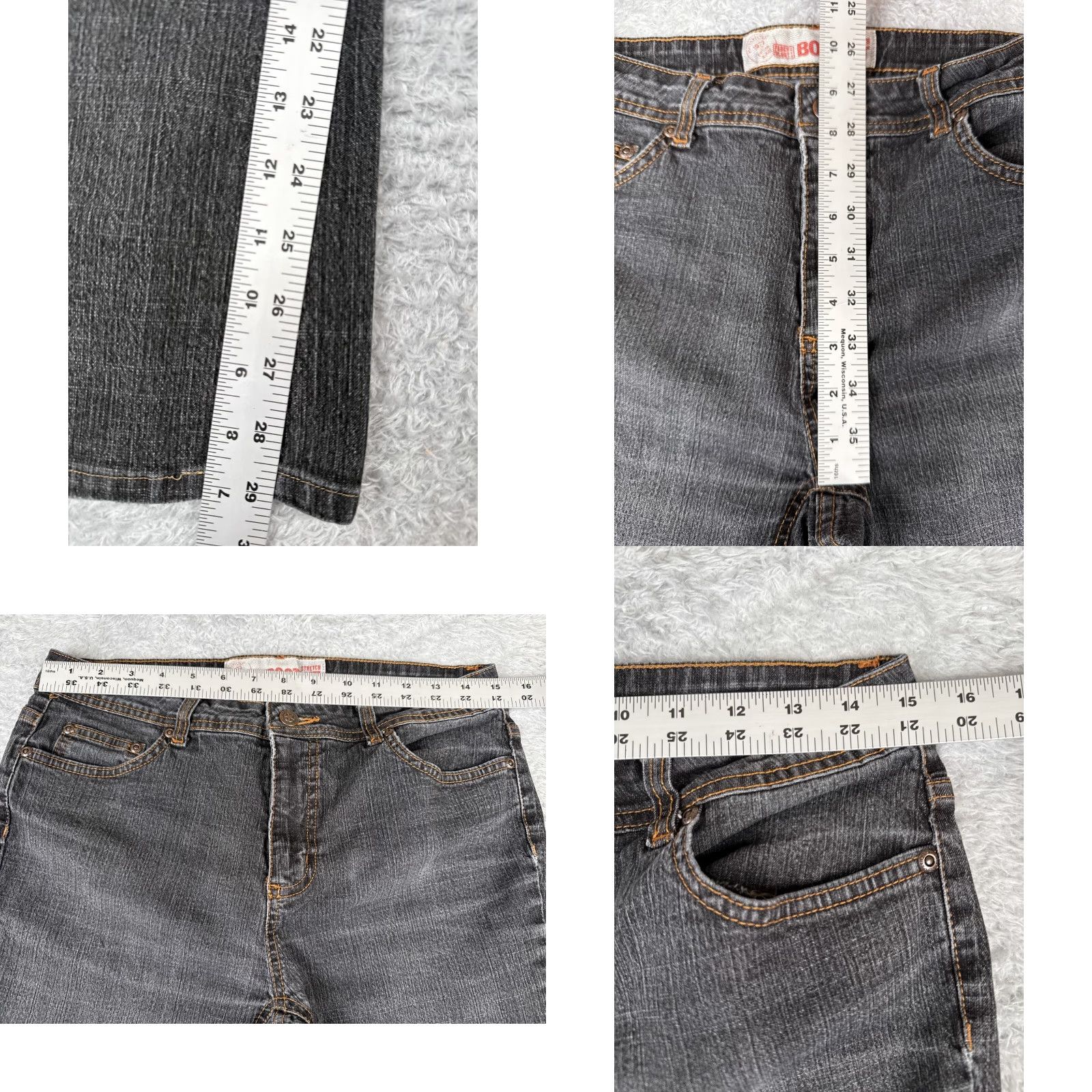 Faded Glory Faded Glory Jeans Womens 8 Tall Black Denim Bootcut Mid Rise Cotton Blend 30x29 Size 30" / US 8 / IT 44 - 8 Thumbnail