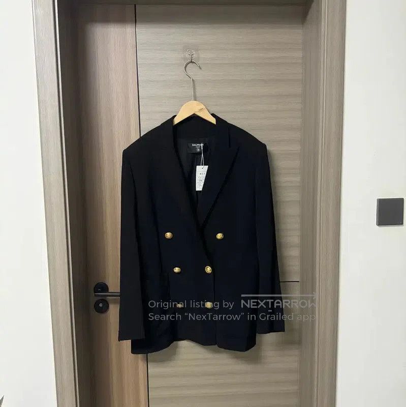 Balmain Balmain Women's Black Double-Breasted Jacket . Size L / US 10 / IT 46 - 1 Thumbnail