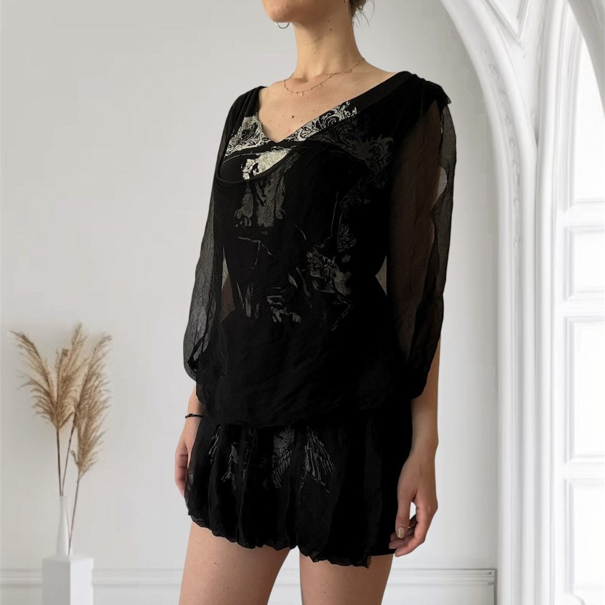 Plein Sud Crazy Mesh Top Silk Y2K Archival