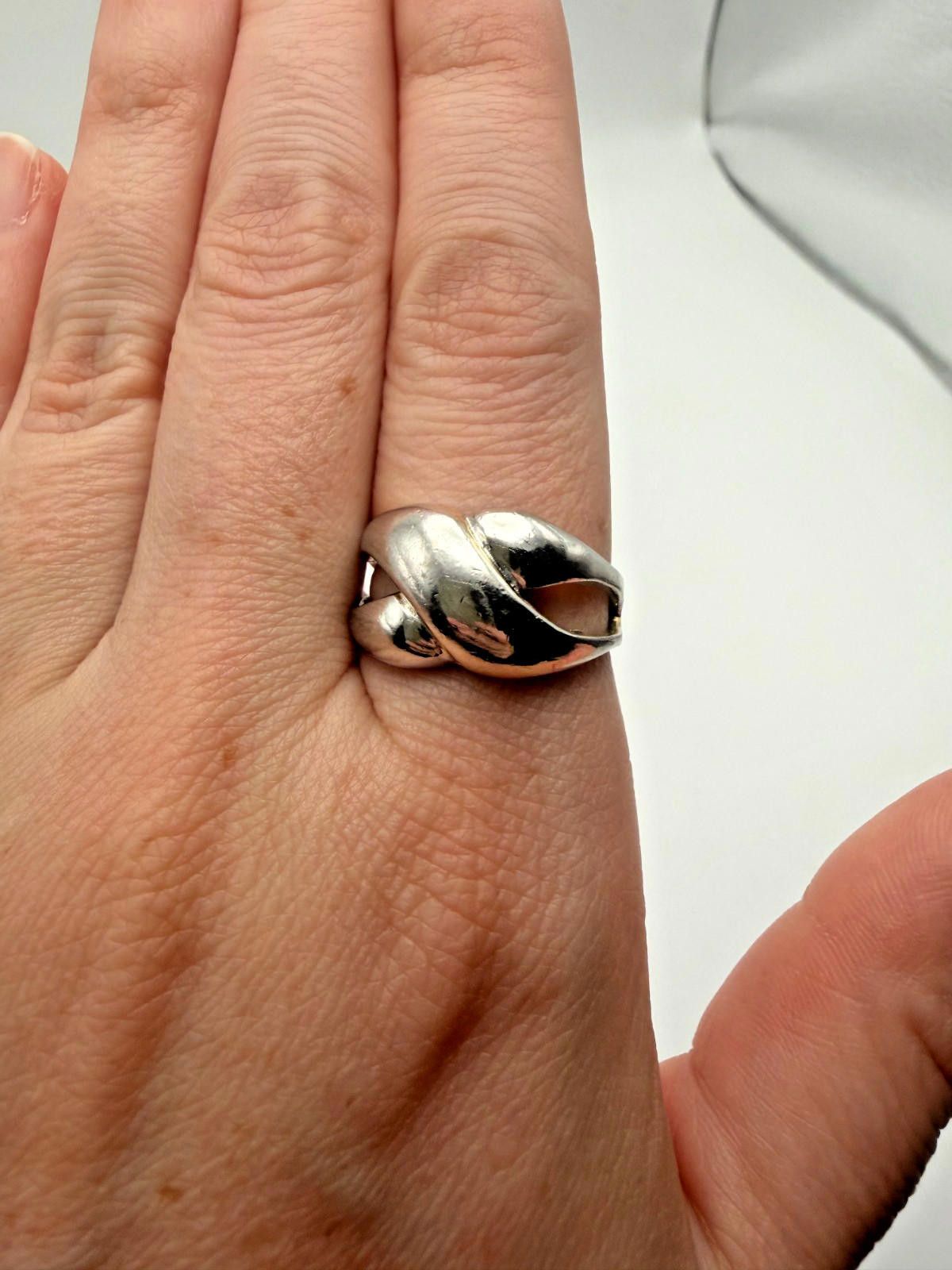 Vintage Sculptural Silver Knot Ring Size 9.5