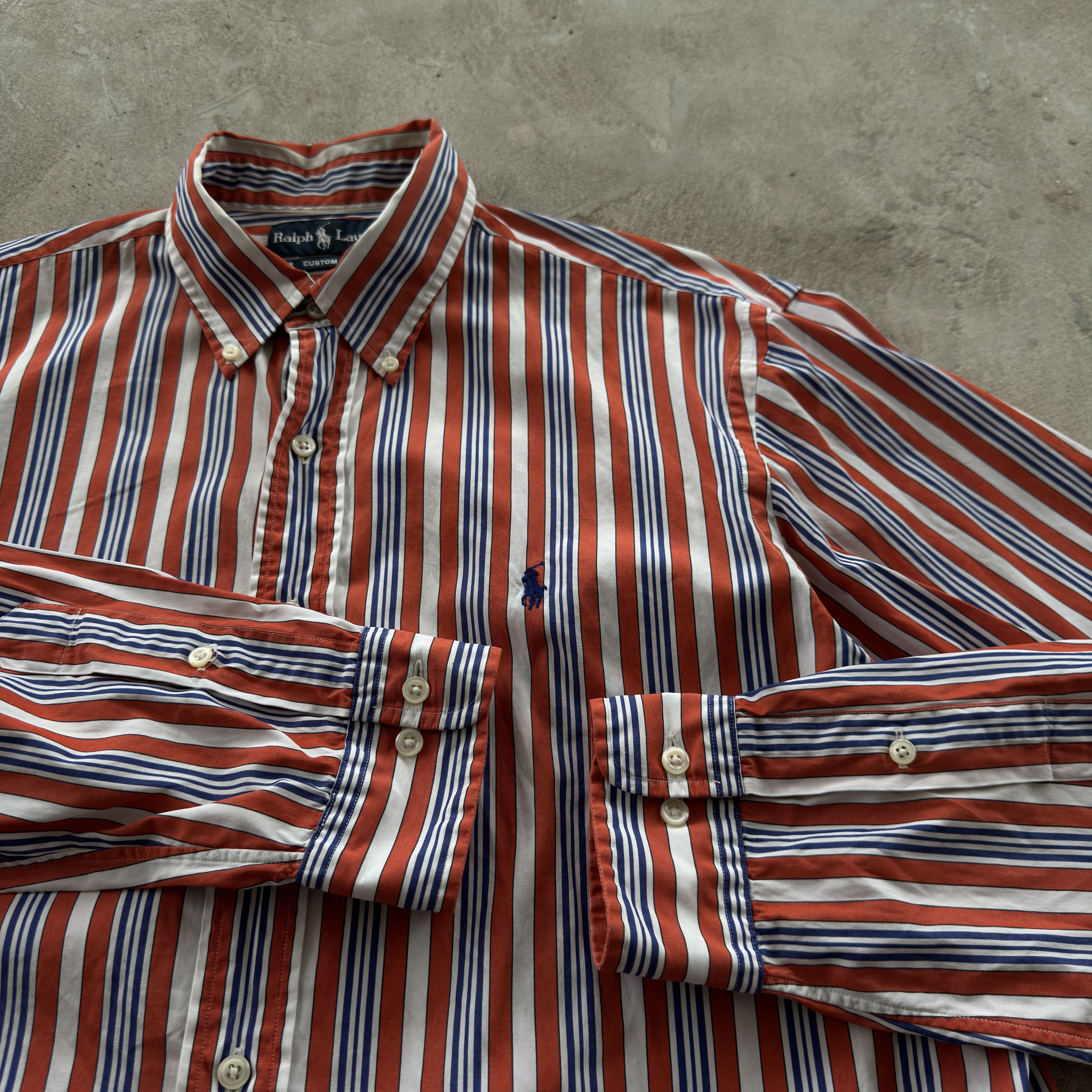 Polo Ralph Lauren Vintage Polo Ralph Lauren Striped Custom Fit Shirt Size US L / EU 52-54 / 3 - 4 Thumbnail