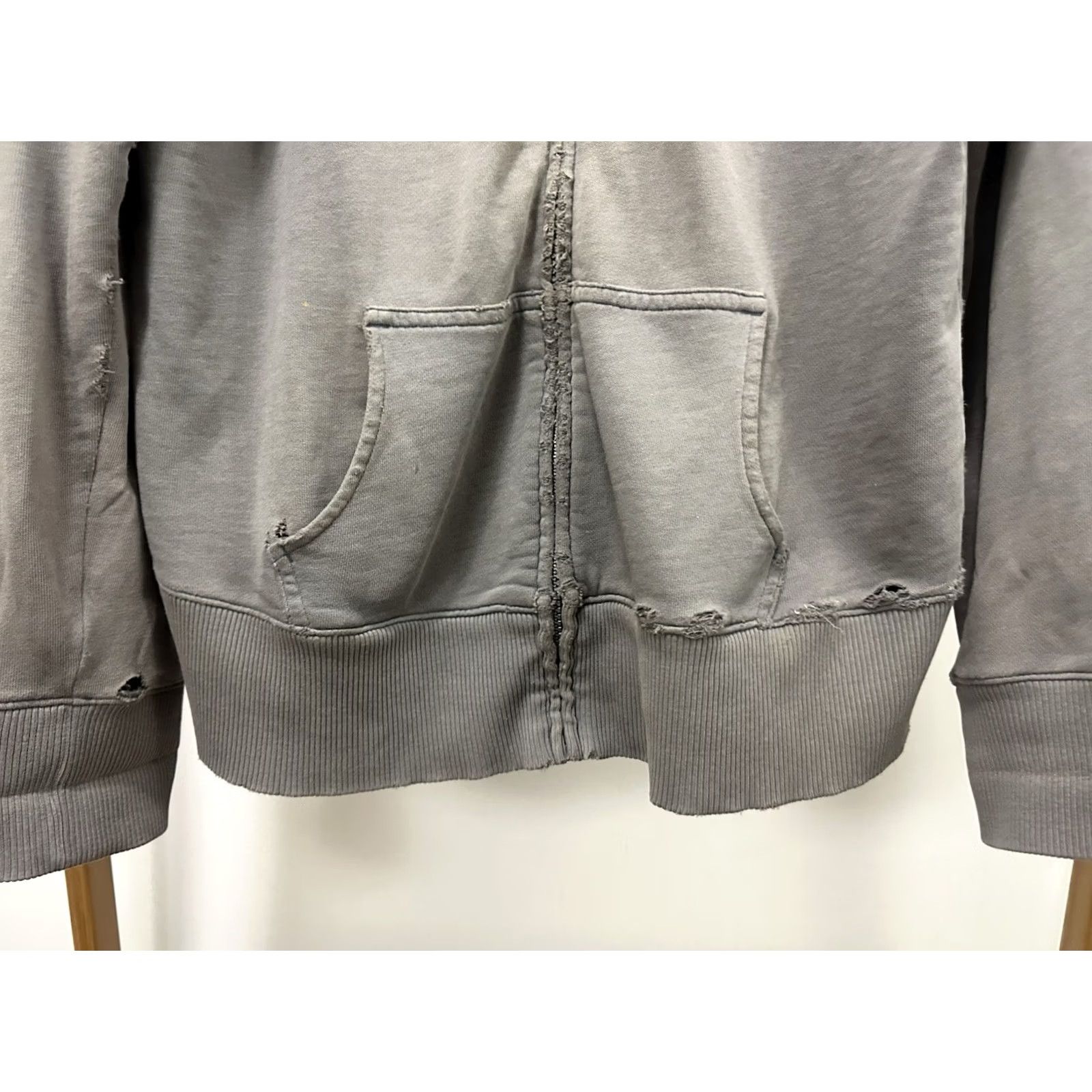 Thrasher VTG Y2K Grunge Distressed Thrashed Worn Women's Full Zip Hoodie Sweatshirt Sz L Gray Size L / US 10 / IT 46 - 6 Thumbnail