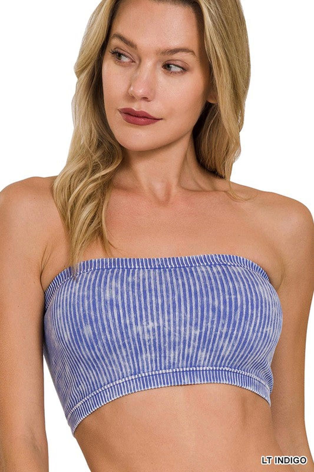 Other Washed Ribbed Seamless Tube Top Zenana in Multiple Colors Size ONE SIZE - 9 Thumbnail