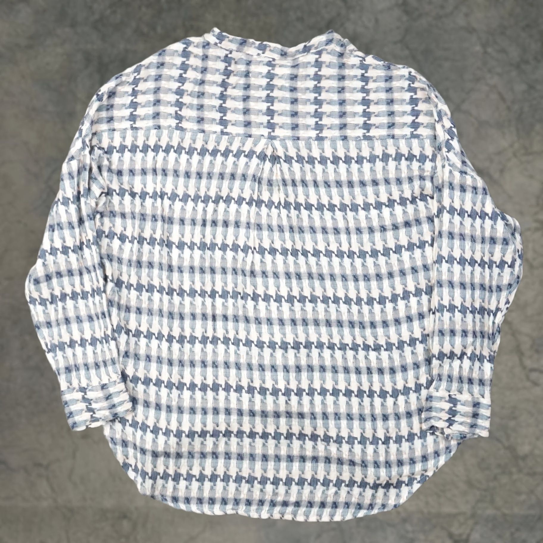 Lou & Grey Lou & Grey Loft Top Adult Small Blue Multicolor Textured Button Women A73 Size S / US 4 / IT 40 - 1 Thumbnail