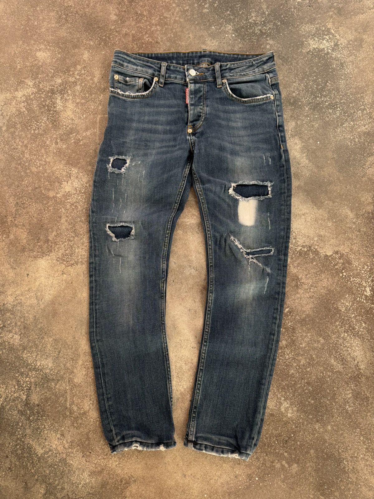 Dsquared2 × Vintage DSQUARED2 Distressed Denim Y2K Jeans Size 28" / US 6 / IT 42 - 2 Thumbnail