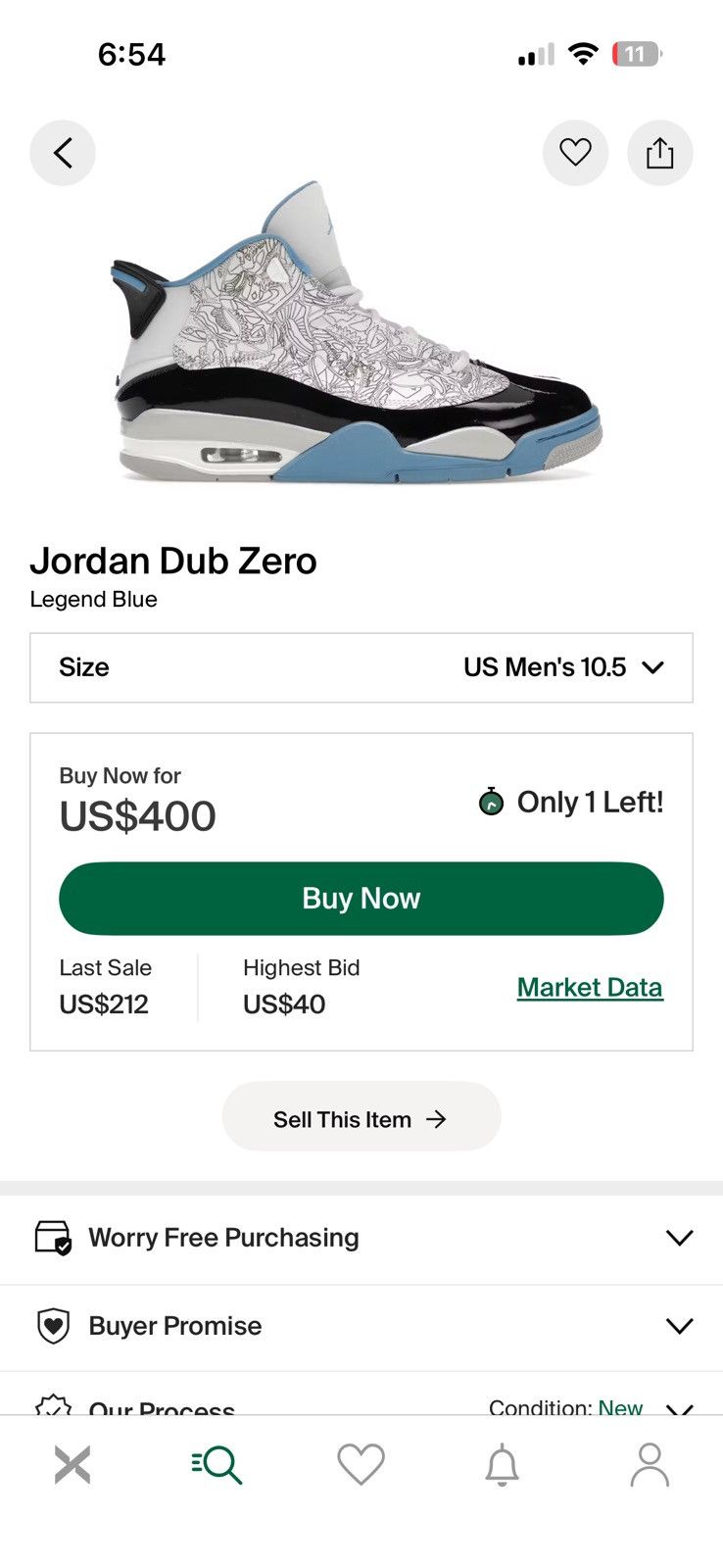 Jordan Brand jordan dub zero legend blue Size US 10.5 / EU 43-44 - 3 Thumbnail