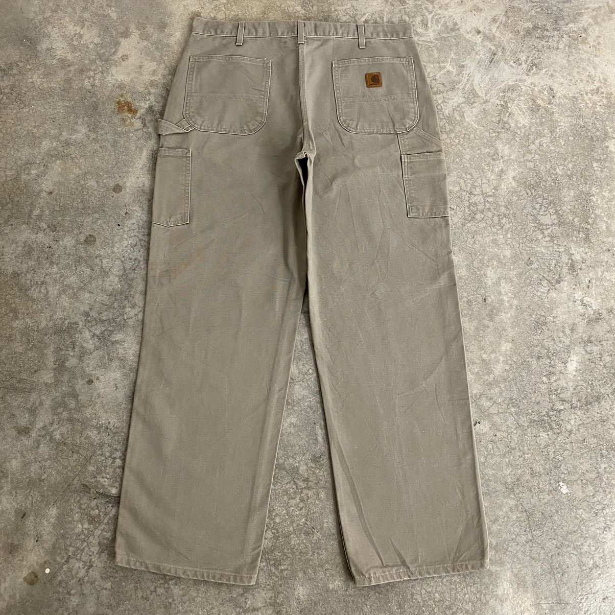 Carhartt × Vintage Vintage Carhartt Desert Grey Carpenter Workwear Pants Size US 38 / EU 54 - 13 Thumbnail