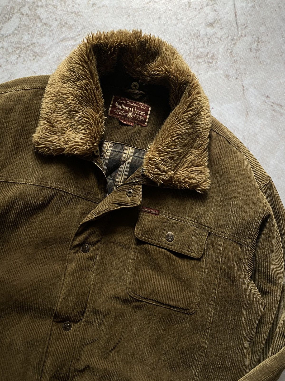 Vintage Marlboro Classics 90s Corduroy Trucker Work Jacket
