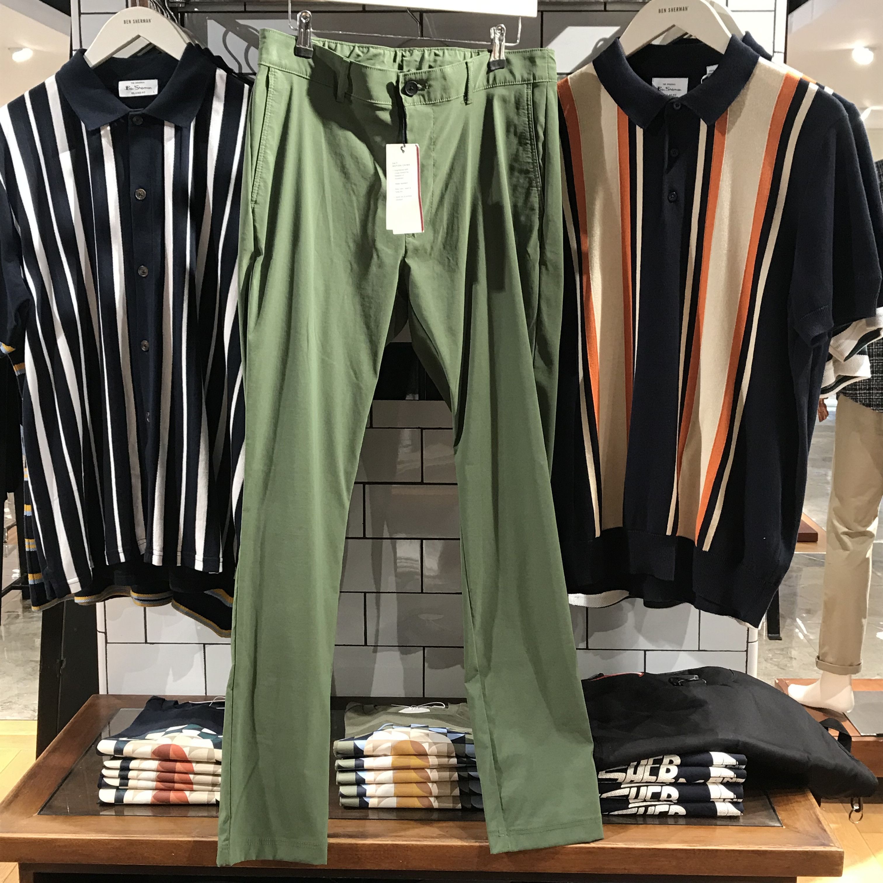 Ben Sherman Ben sherman green chino 24/7 packable Motion Chinos khakis Size US 34 / EU 50 - 1 Thumbnail