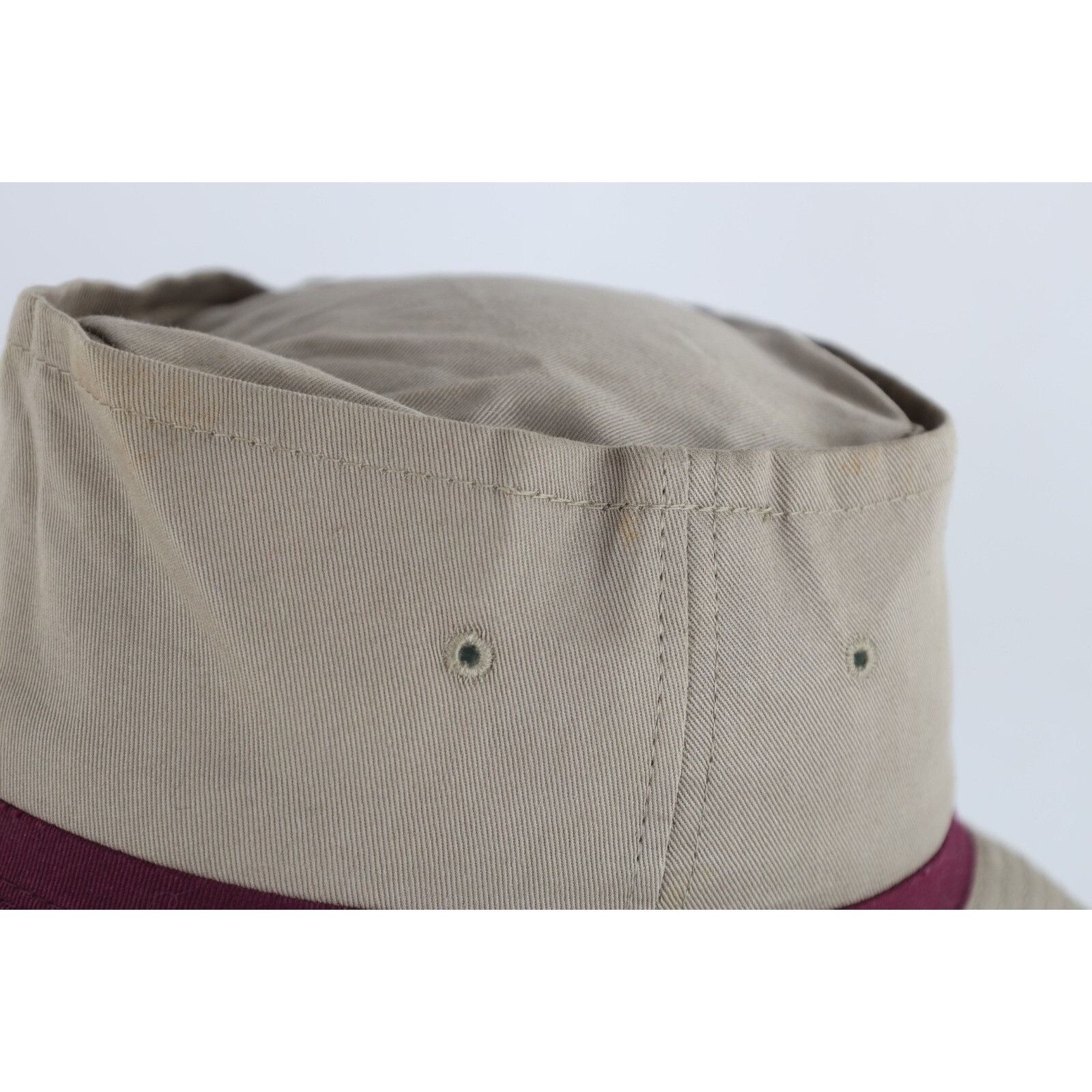 Vintage 80s 90s Streetwear Striped Roll Top Golf Bucket Hat