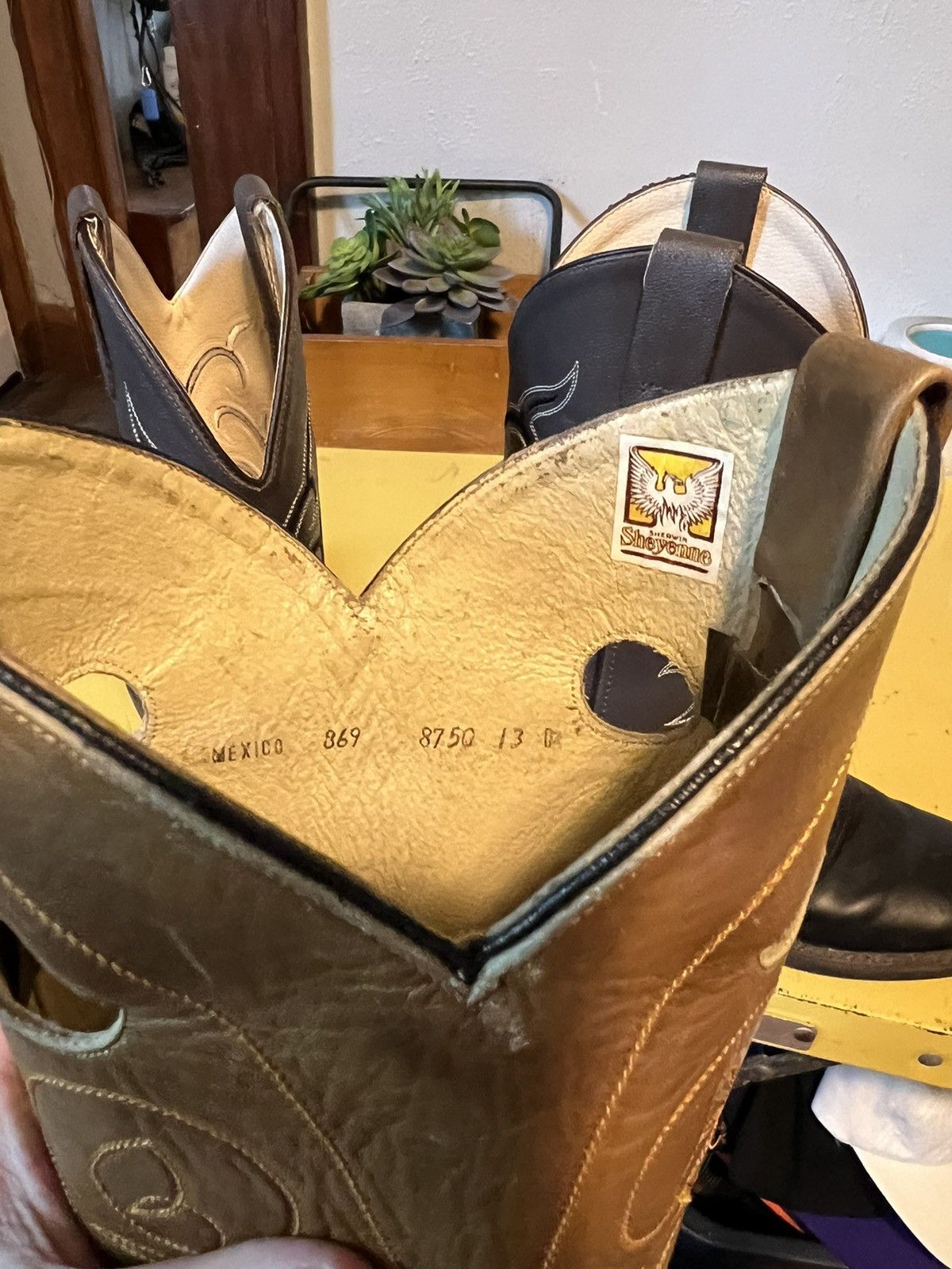 Vintage Old West Leather Cowboy Boots Sz 5 Size US 5 / IT 35 - 9 Thumbnail