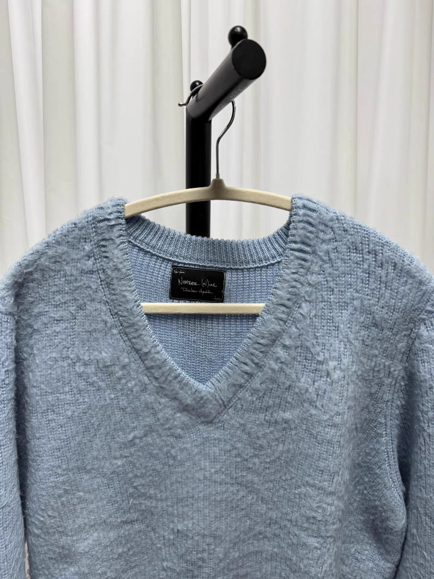 Number (N)ine Number (N)ine 03AW Kurt Cobain Fuzzy V-Neck Sweater K20 Size US XL / EU 56 / 4 - 4 Thumbnail