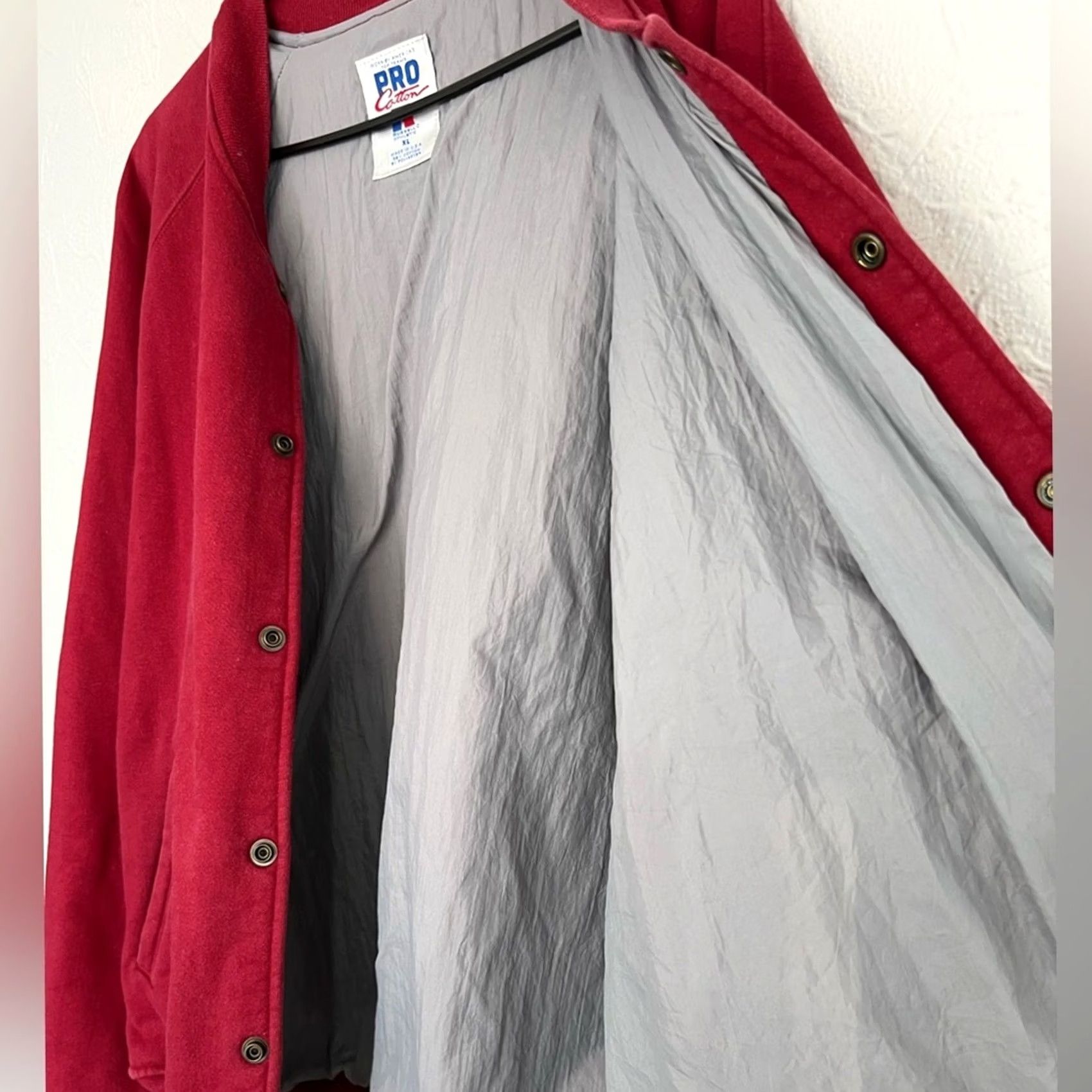 Russell Athletic VINTAGE Russell Athletic Jacket Mens XL Red 90s Pro Cotton Button Maroon Size RARE USA Size US XL / EU 56 / 4 - 6 Thumbnail