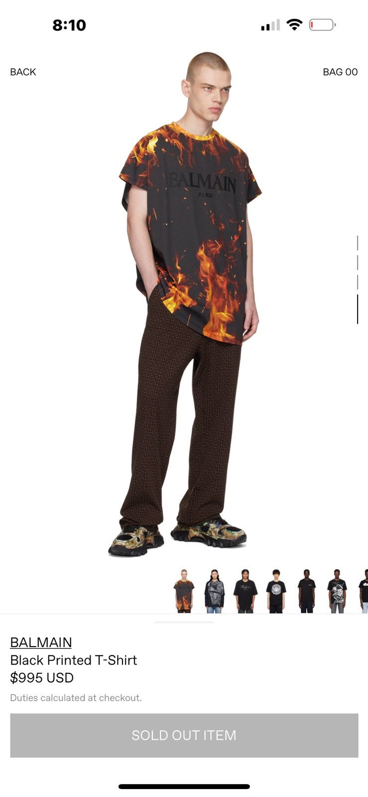 Balenciaga Balmain Flame tshirt Size US XL / EU 56 / 4 - 8 Thumbnail