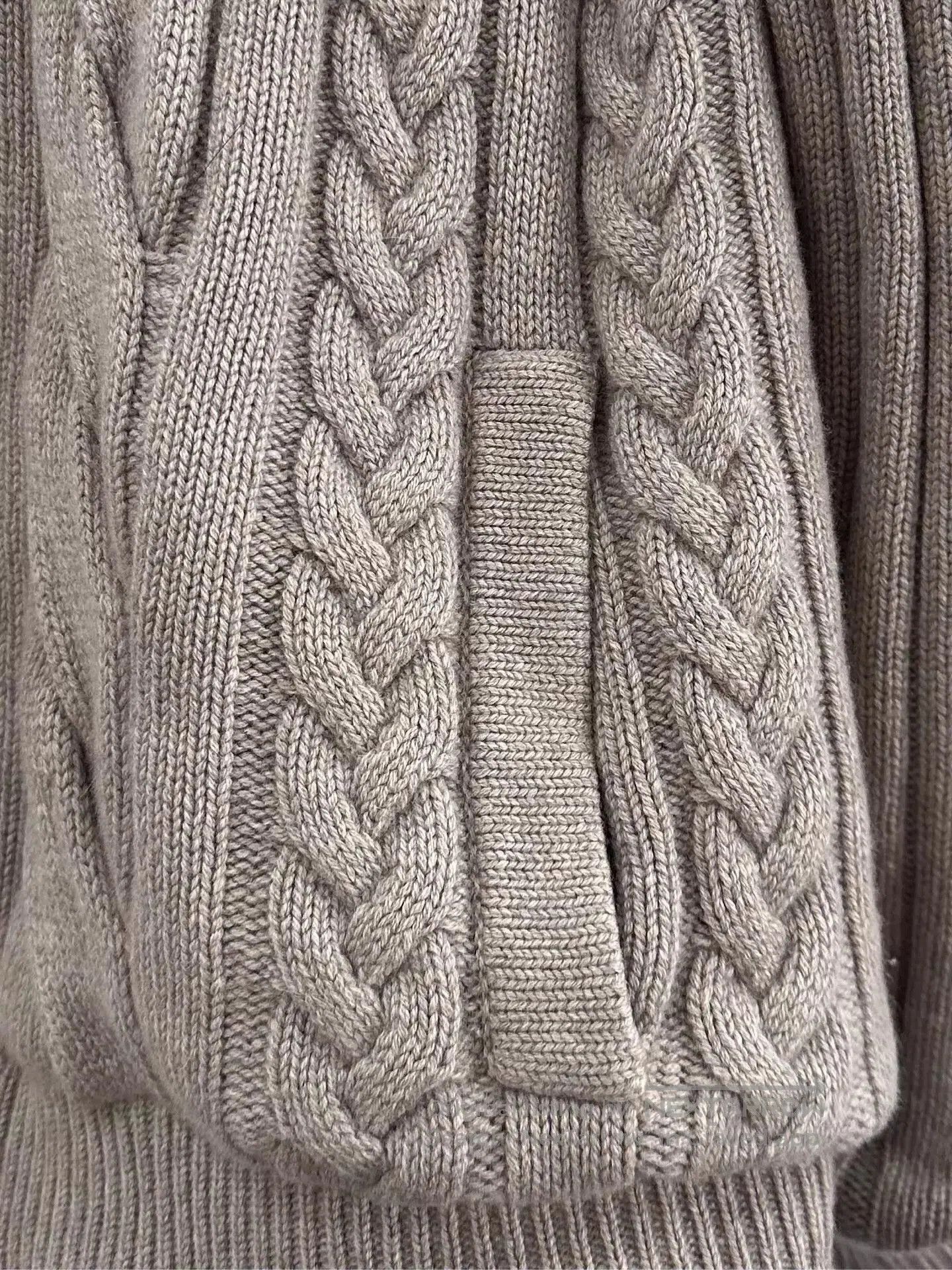 Loro Piana Gray Cable Knit Hooded Zip. Size US M / EU 48-50 / 2 - 4 Thumbnail