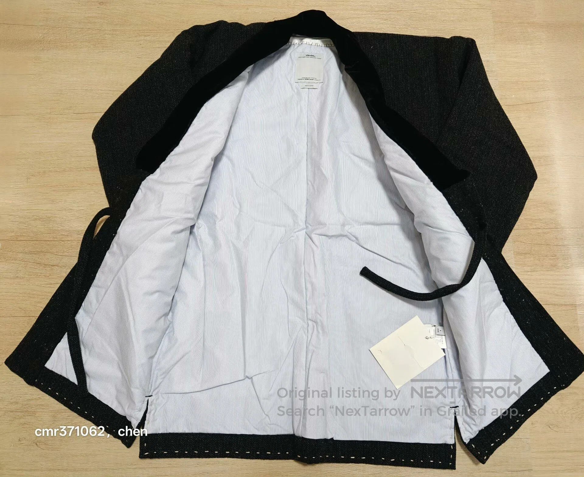 visvim 17aw dotera coat herringbone charcoal.