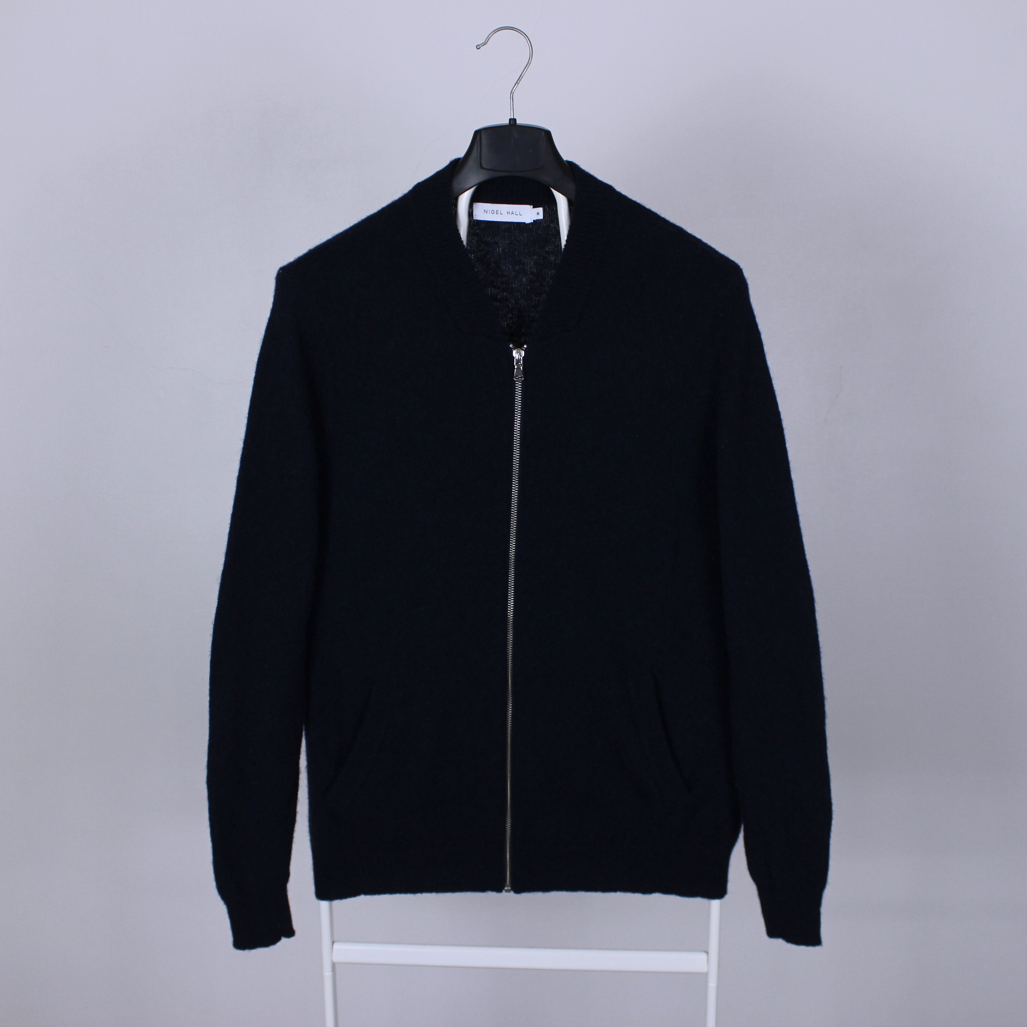 Other Nigel Hall wool sweater full zip navy blue M lambswool Size US M / EU 48-50 / 2 - 6 Thumbnail