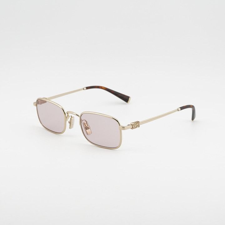 Miu Miu Miu Miu MUA53S ZVN4I0 Sunglasses Gold Rectangle Frame Size ONE SIZE - 1 Thumbnail